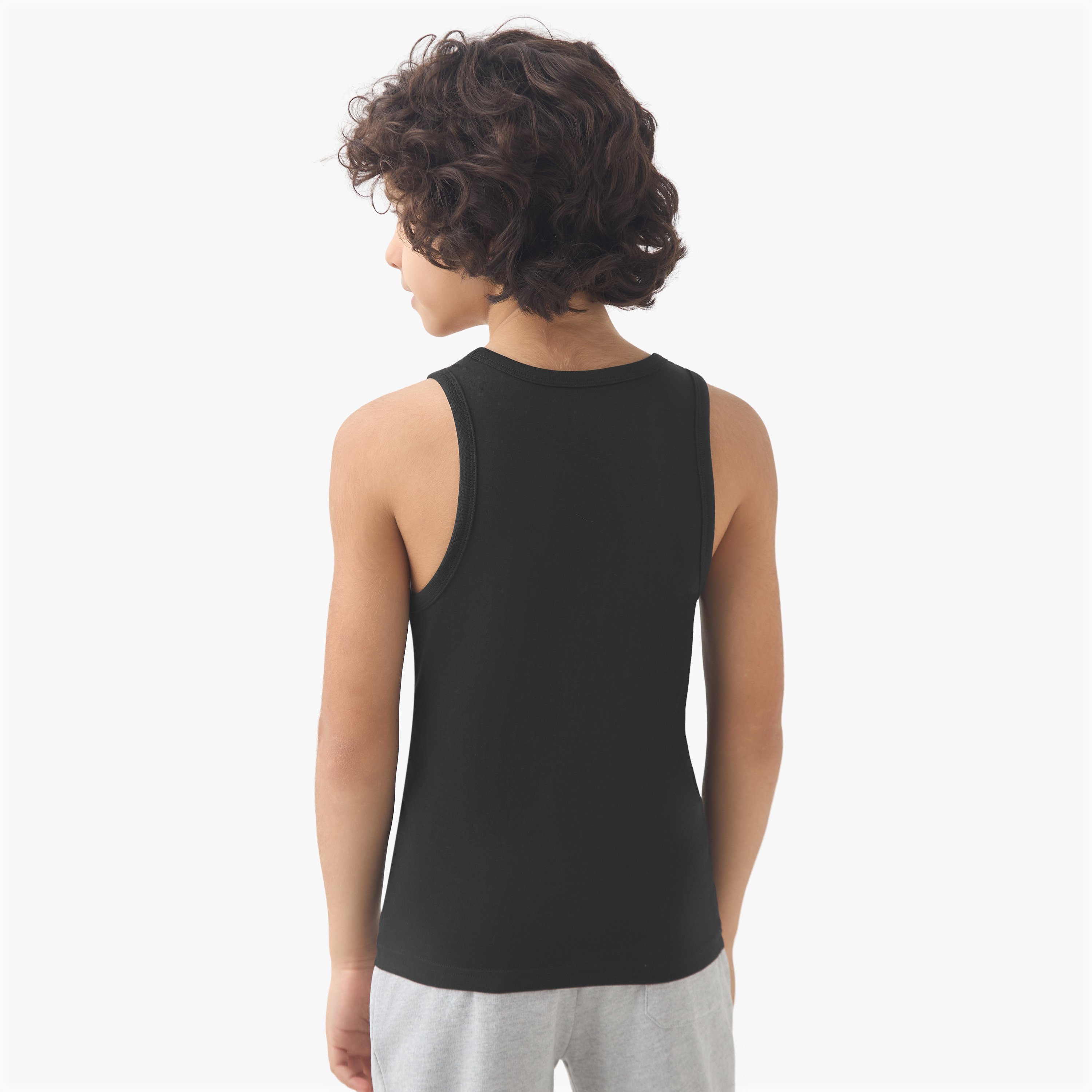 Juniors Boys Vest - Cotton - Scoop Neck - 5-Piece Set-boys-clothing-innerwear-vests-image-3