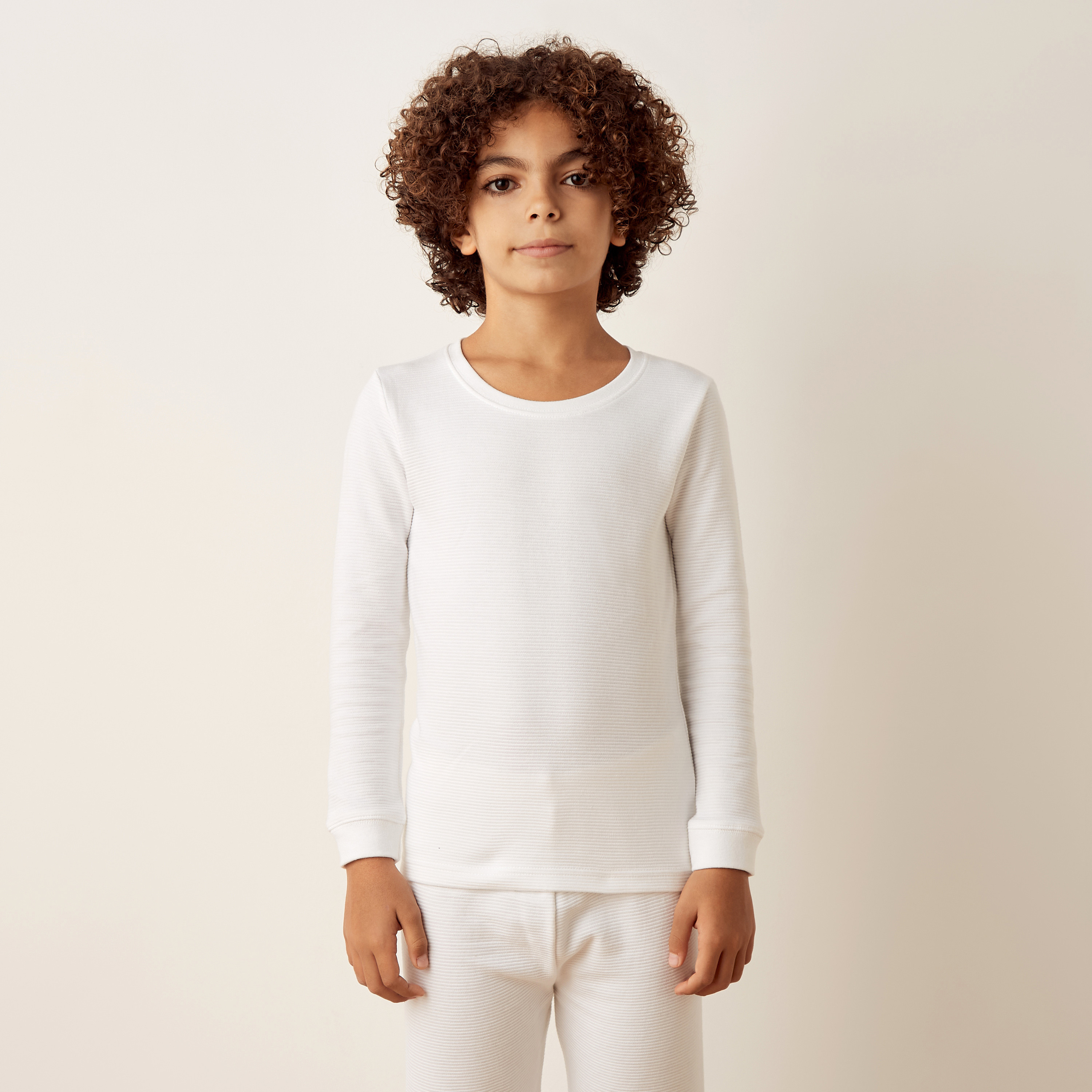 Juniors Textured Thermal T-shirt and Pyjama Set-boys-clothing-winterwear-thermalsets-image-2