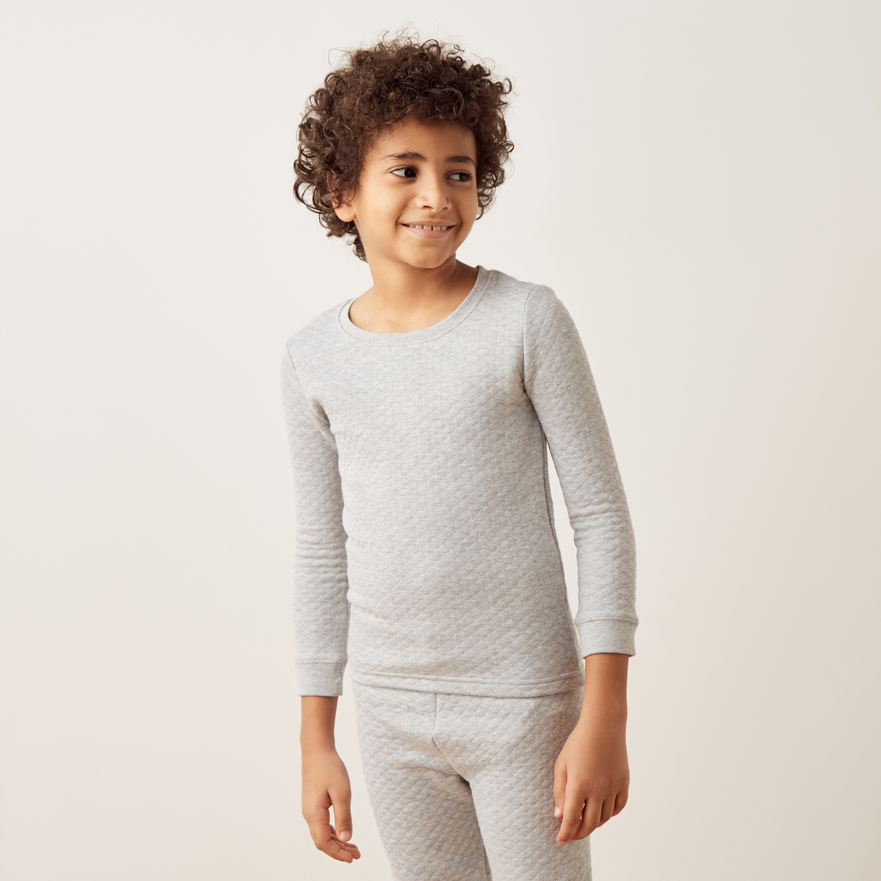 Juniors Textured Thermal T-shirt and Pyjama Set-boys-clothing-winterwear-thermalsets-image-2