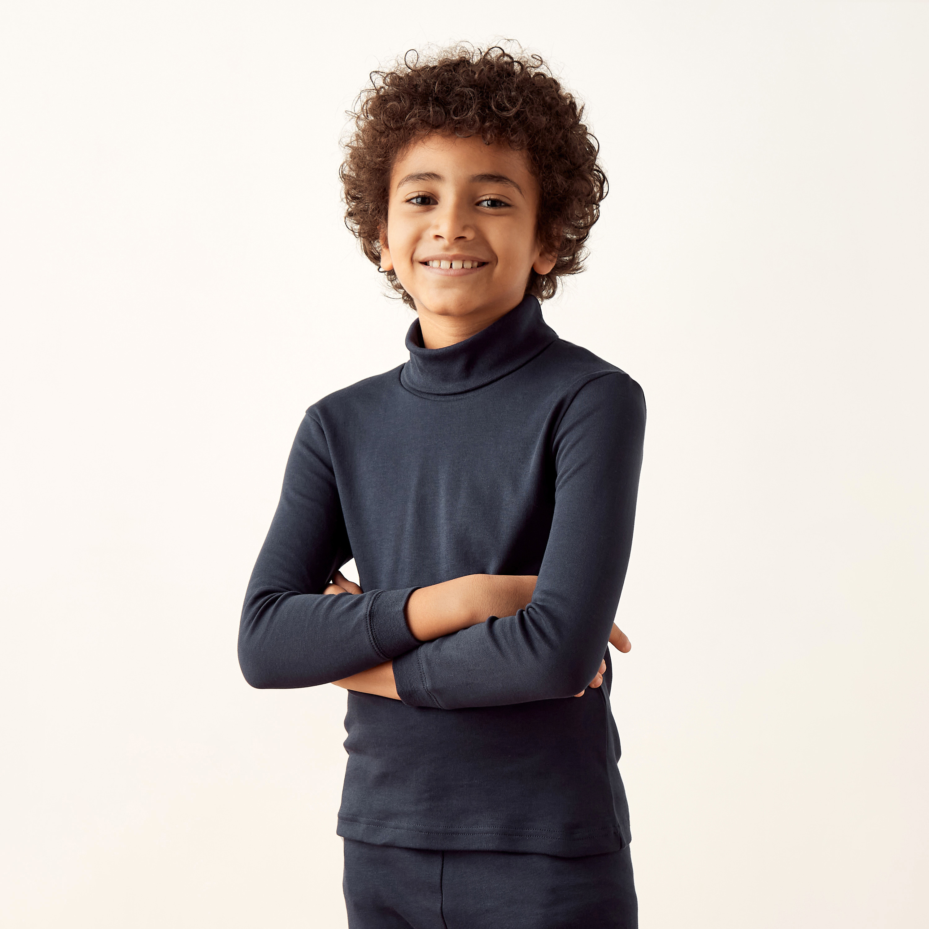 Juniors Solid Thermal T-shirt and Pyjama Set-boys-clothing-winterwear-thermalsets-image-2