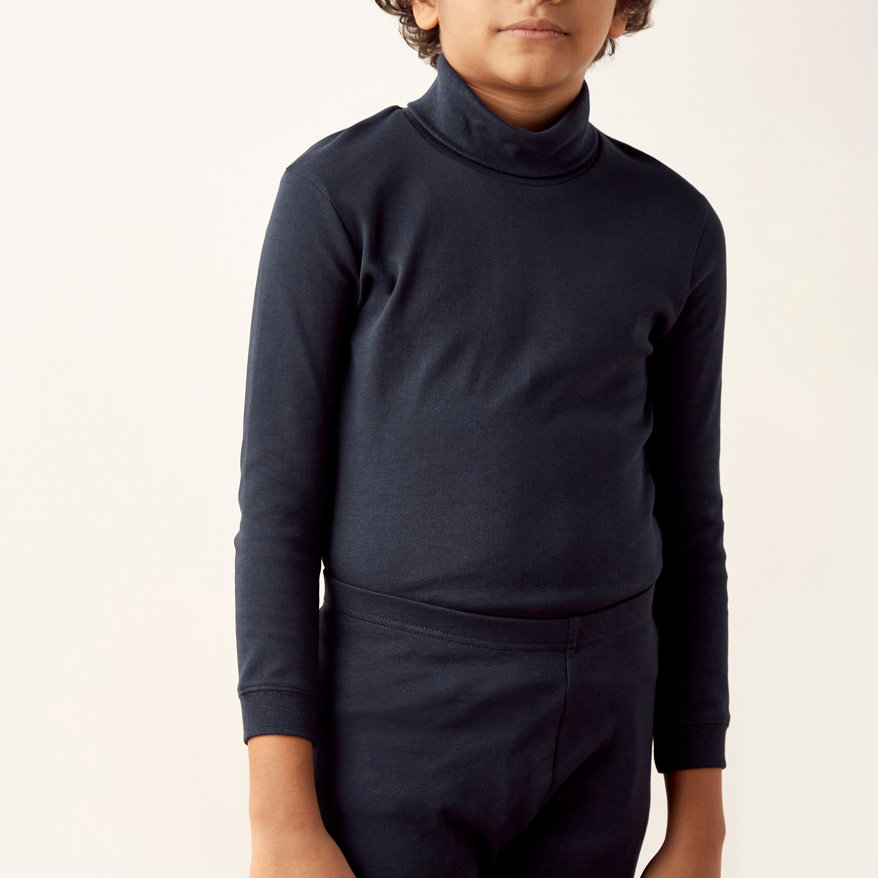 Juniors Solid Thermal T-shirt and Pyjama Set-boys-clothing-winterwear-thermalsets-image-5