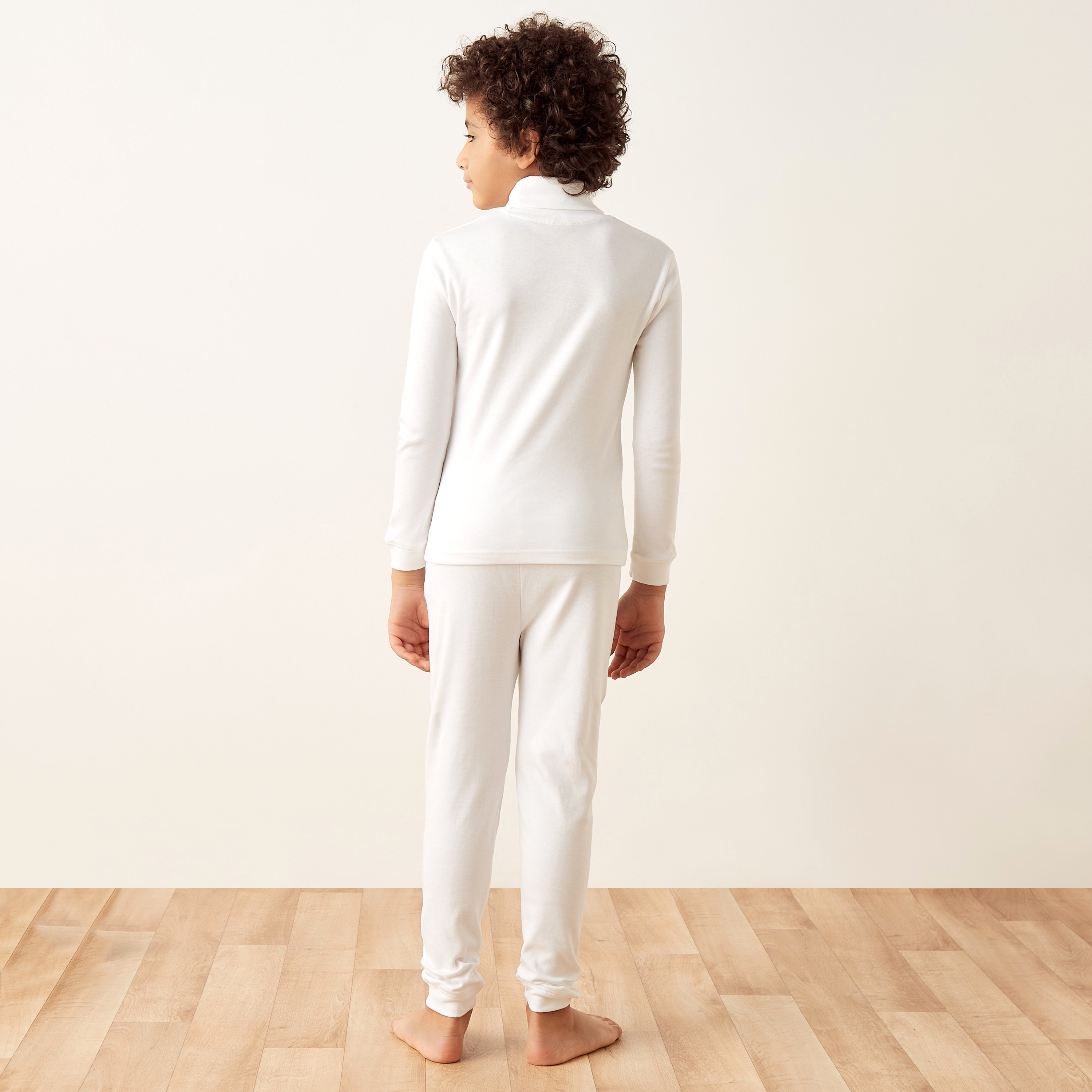 طقم بنطلون بيجاما وتيشيرت حراري سادة من جونيورز-boys-clothing-winterwear-thermalsets-image-2