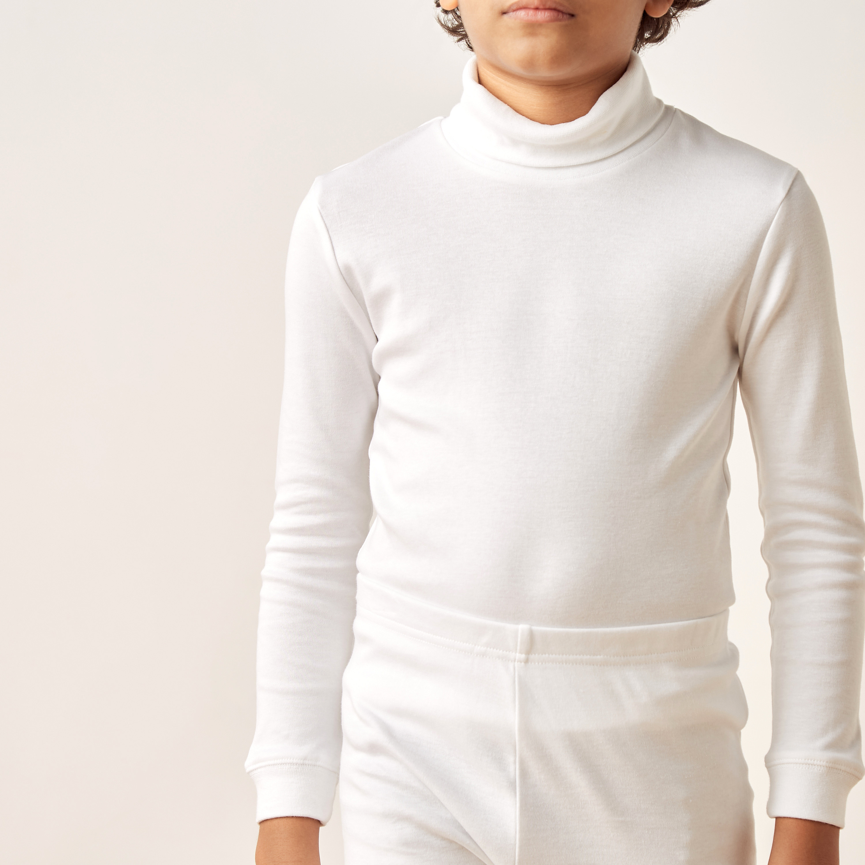 طقم بنطلون بيجاما وتيشيرت حراري سادة من جونيورز-boys-clothing-winterwear-thermalsets-image-1