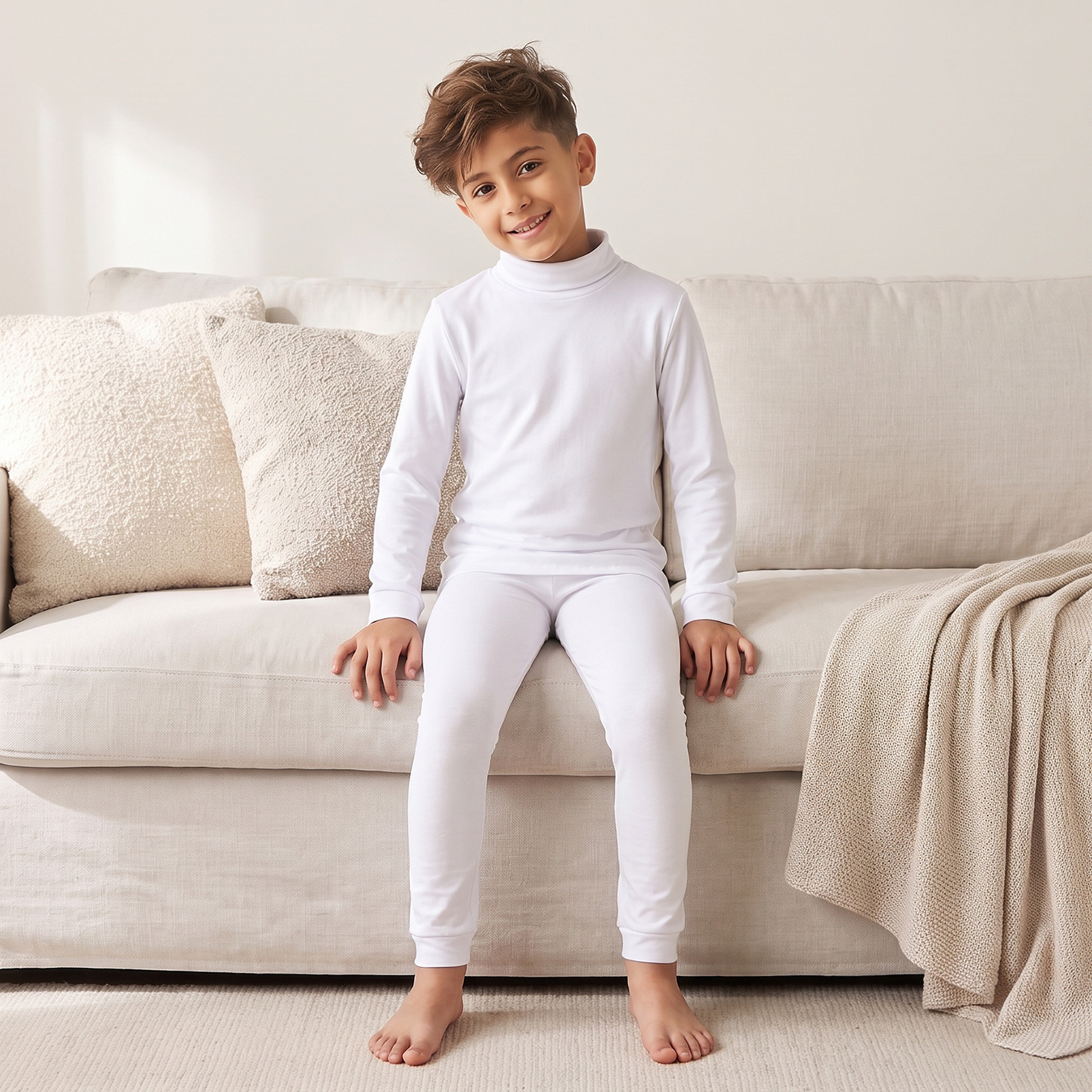 طقم بنطلون بيجاما وتيشيرت حراري سادة من جونيورز-boys-clothing-winterwear-thermalsets-image-8