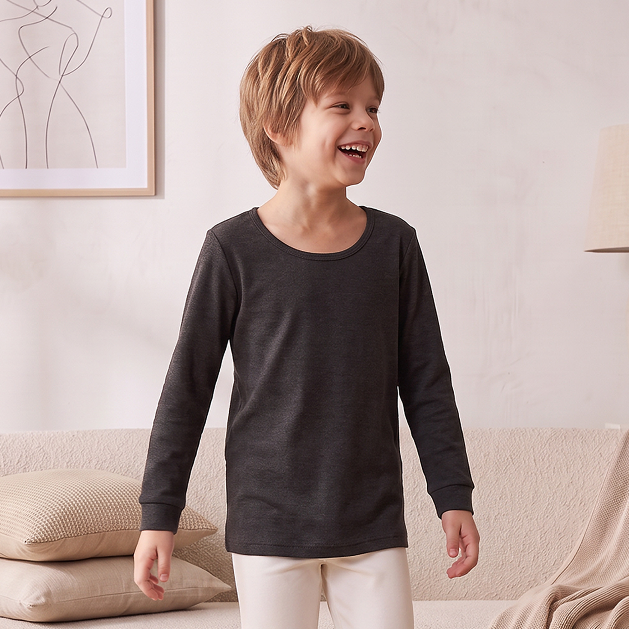 بلوزة حرارية بياقة مستديرة وأكمام طويلة من جونيورز - عبوة من قطعتين-boys-clothing-winterwear-thermalsets-image-3