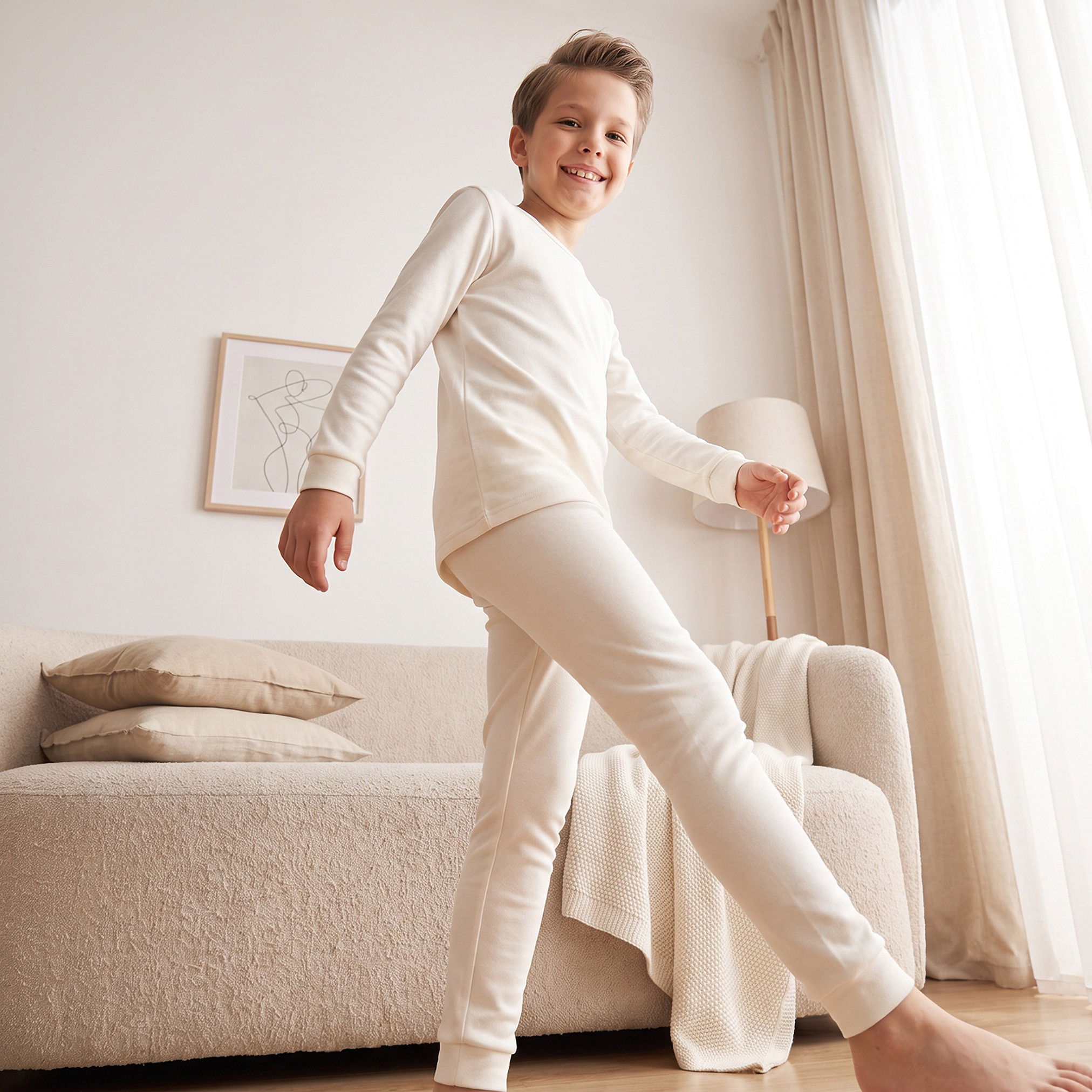 Pack of 2 Juniors Thermal Pants with Elasticated Waistband-boys-clothing-winterwear-thermalsets-image-6