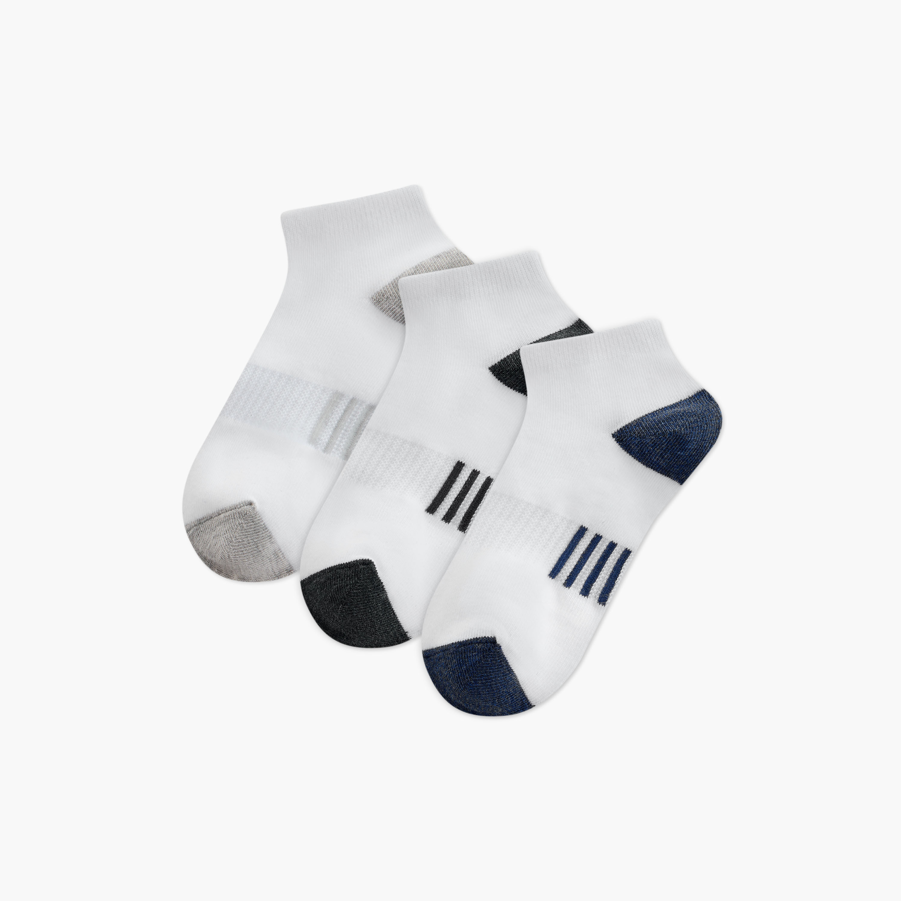 Juniors Colourblock Ankle Length Socks - Set of 3-boys-accessories-socks-image-1