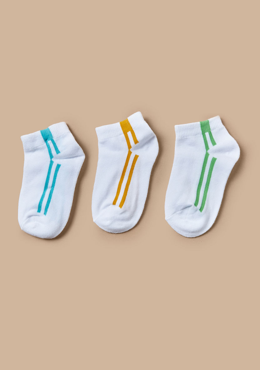 Juniors Striped Ankle Length Socks - Set of 3-Socks-image-0