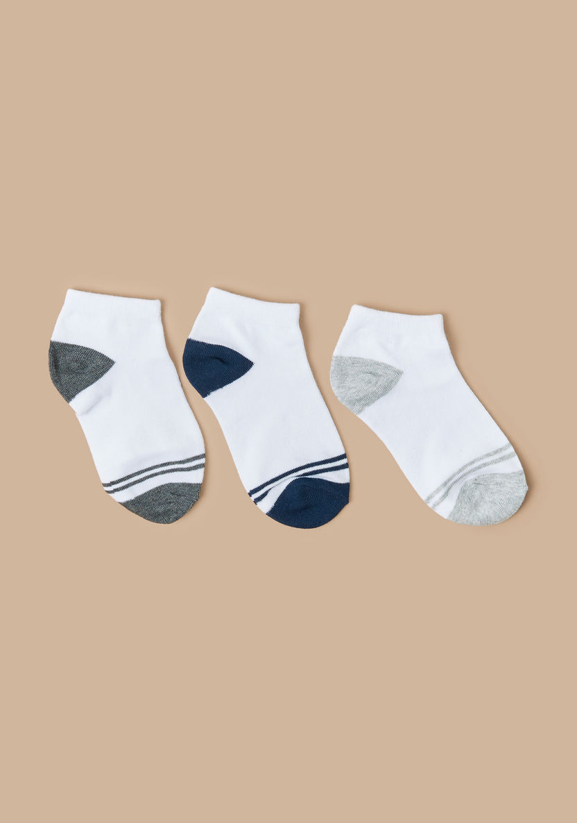 Juniors Colourblock Ankle Length Socks - Set of 3-Socks-image-0