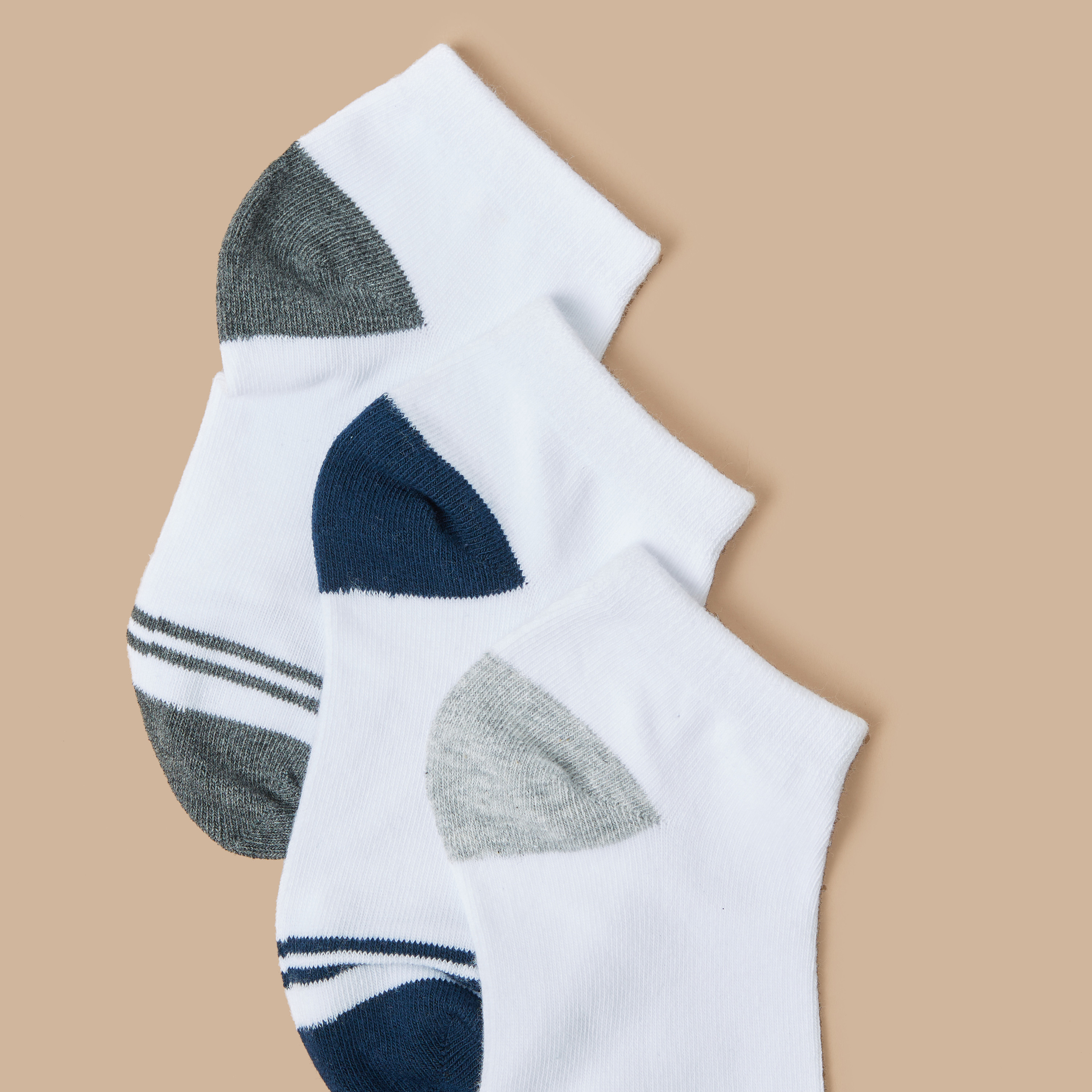 Juniors Colourblock Ankle Length Socks - Set of 3-boys-accessories-socks-image-3