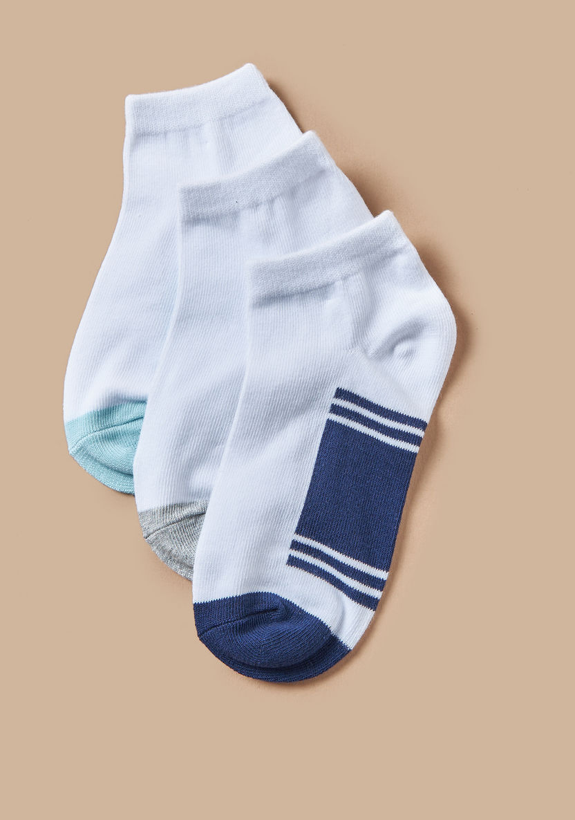 Juniors Colourblock Ankle Length Socks - Set of 3-Socks-image-1