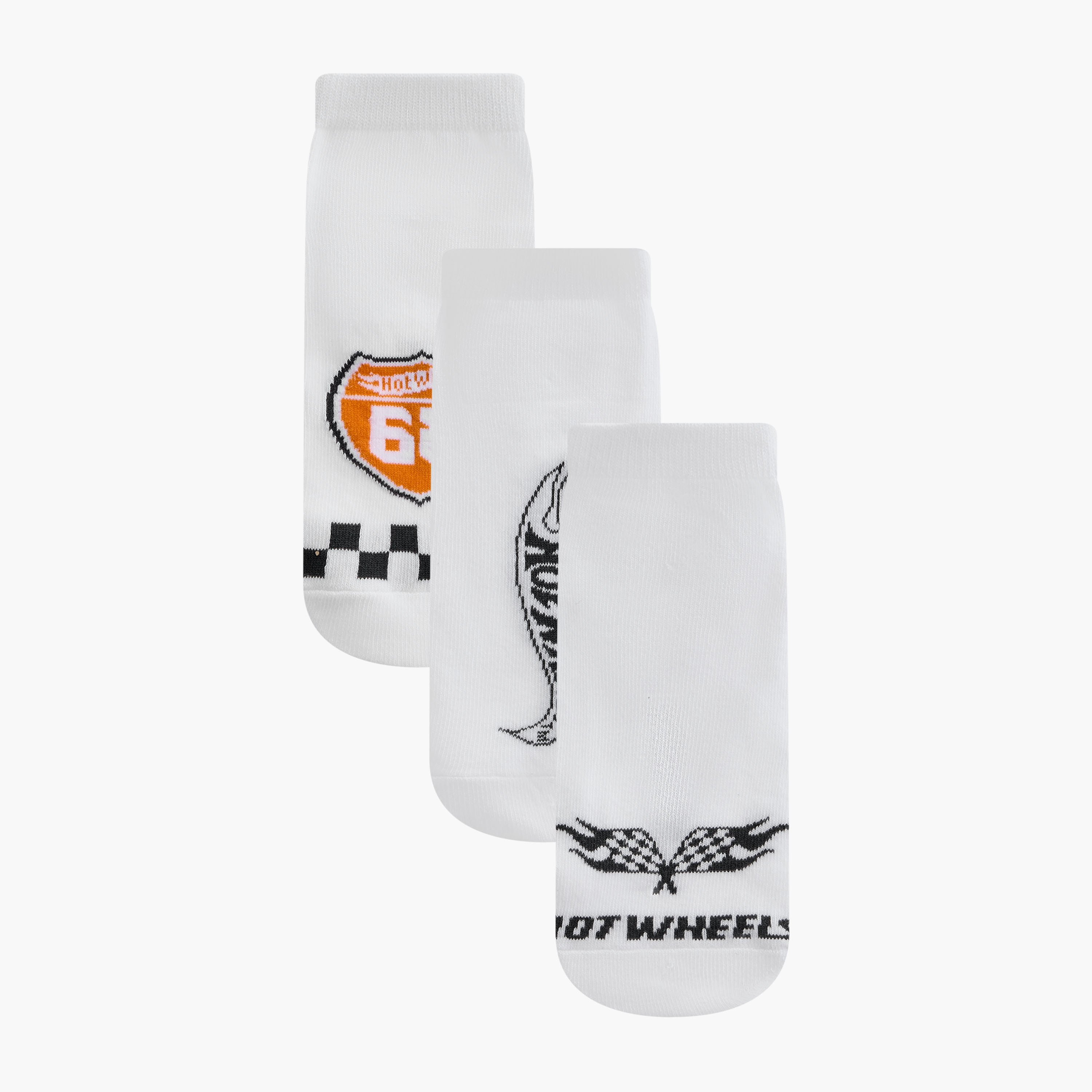 Hot Wheels Print Ankle Length Socks - Set of 3-boys-accessories-socks-image-1