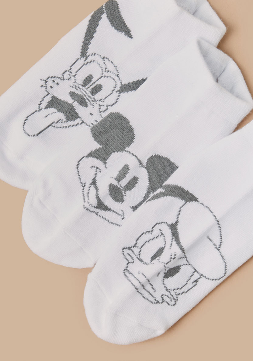 Disney Mickey and Friends Print Ankle Length Socks - Set of 3-Socks-image-3