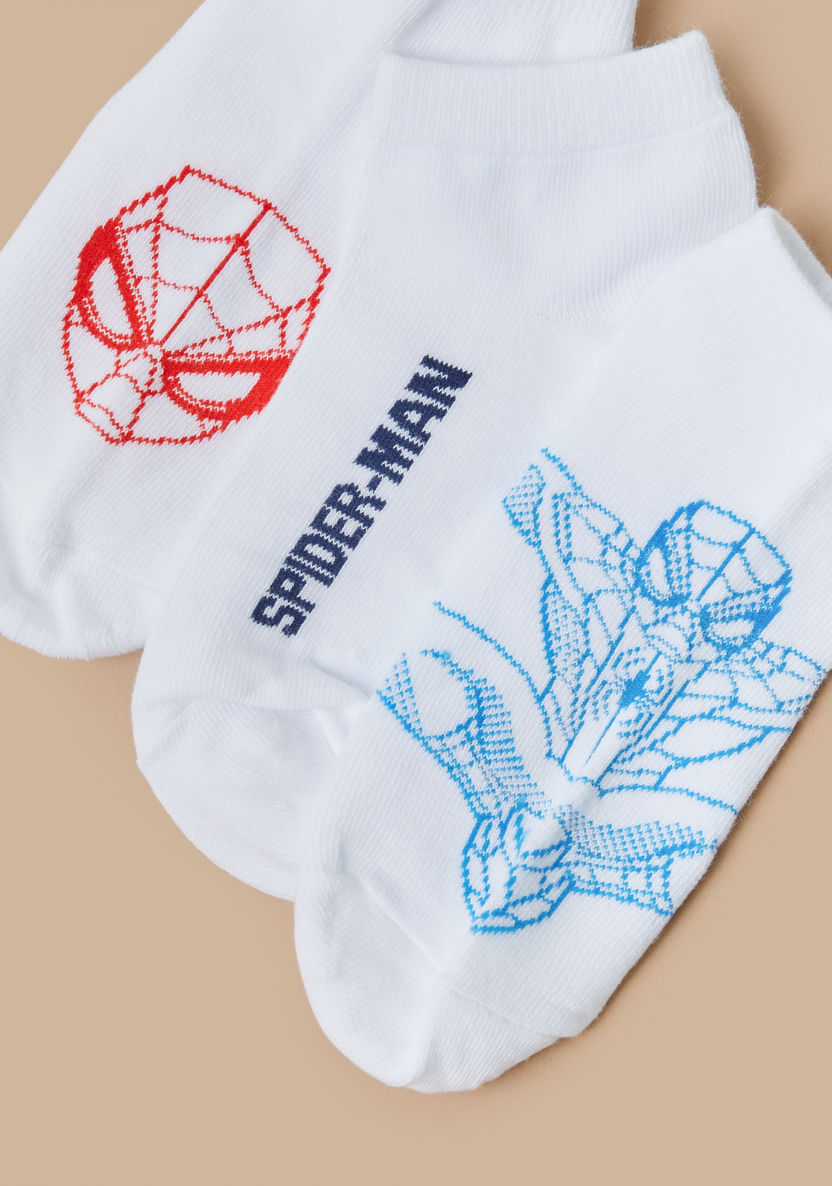 Spider-Man Print Ankle Length Socks - Set of 3-Socks-image-3
