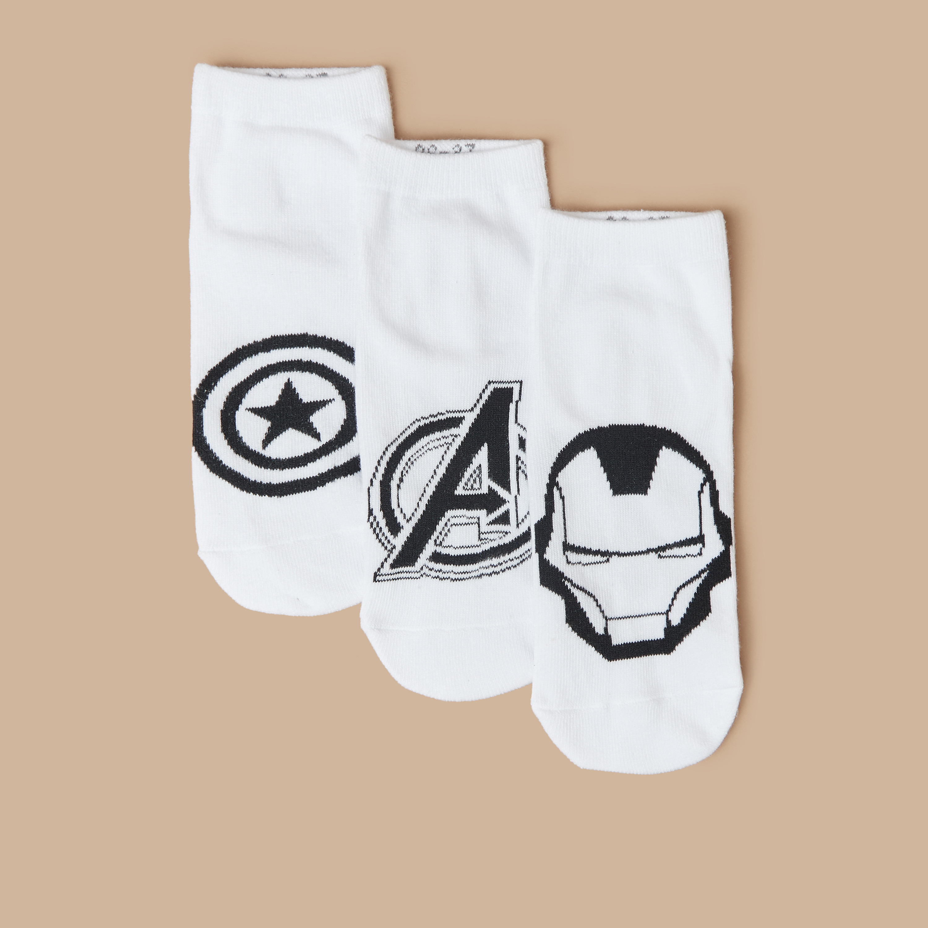 جوارب طول الكاحل بطبعات أفينجرز- طقم من 3 أزواج-boys-accessories-socks-image-2