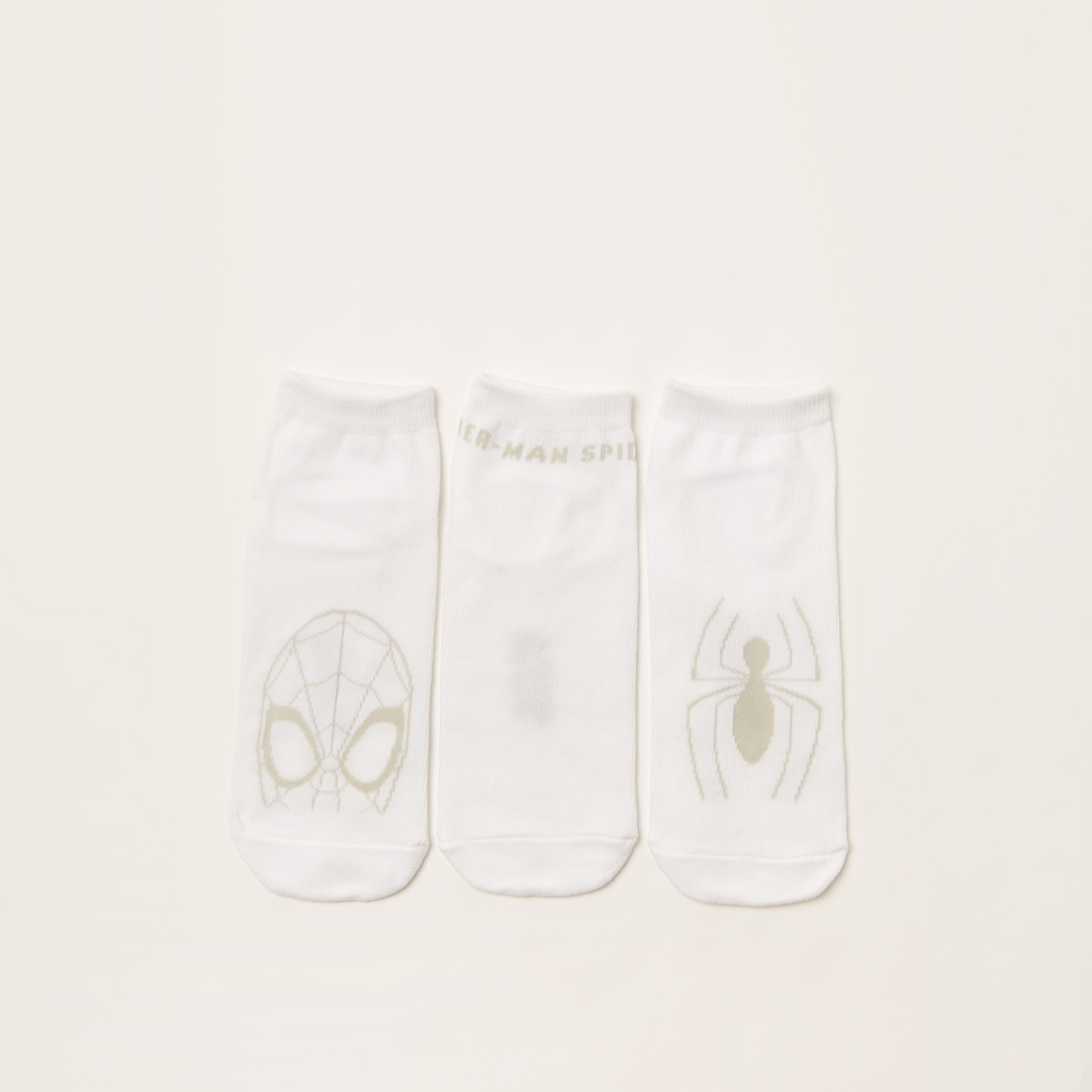 Spider-Man Texture Ankle Length Socks - Set of 3-boys-accessories-socks-image-1