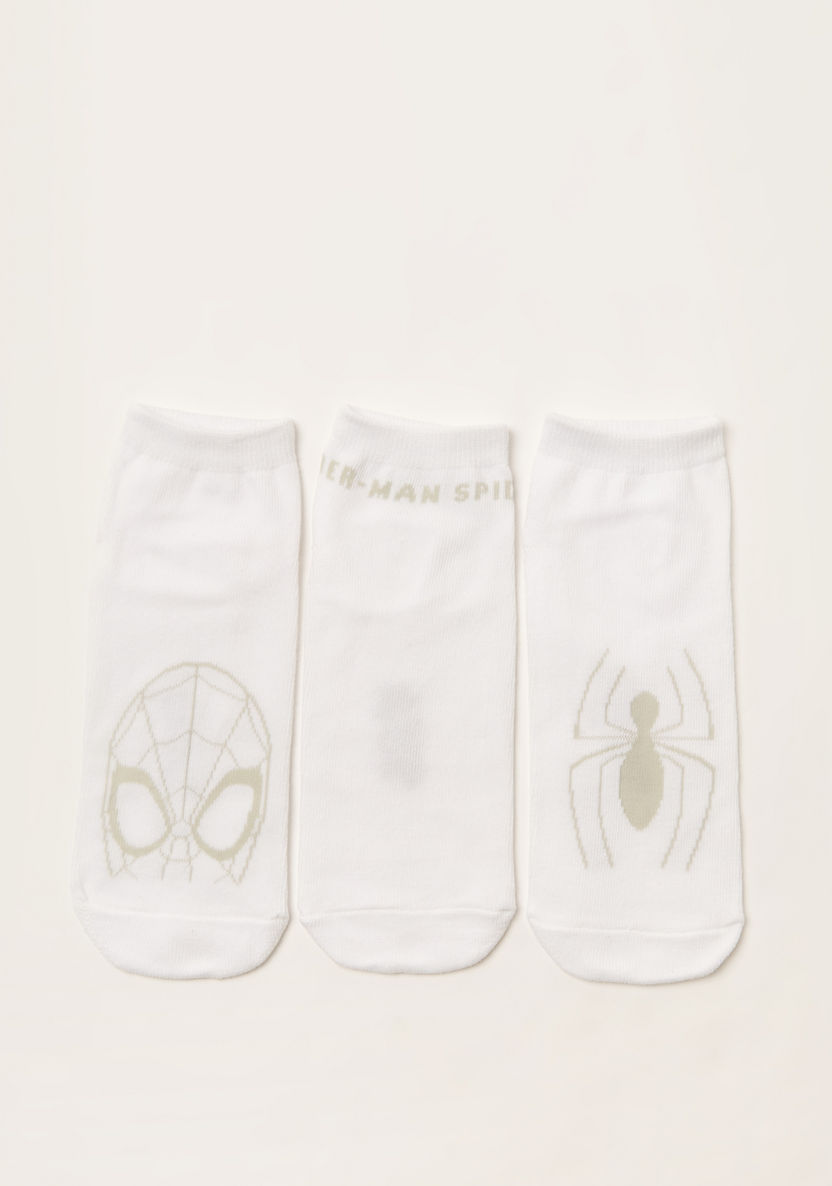 Spider-Man Texture Ankle Length Socks - Set of 3-Socks-image-0