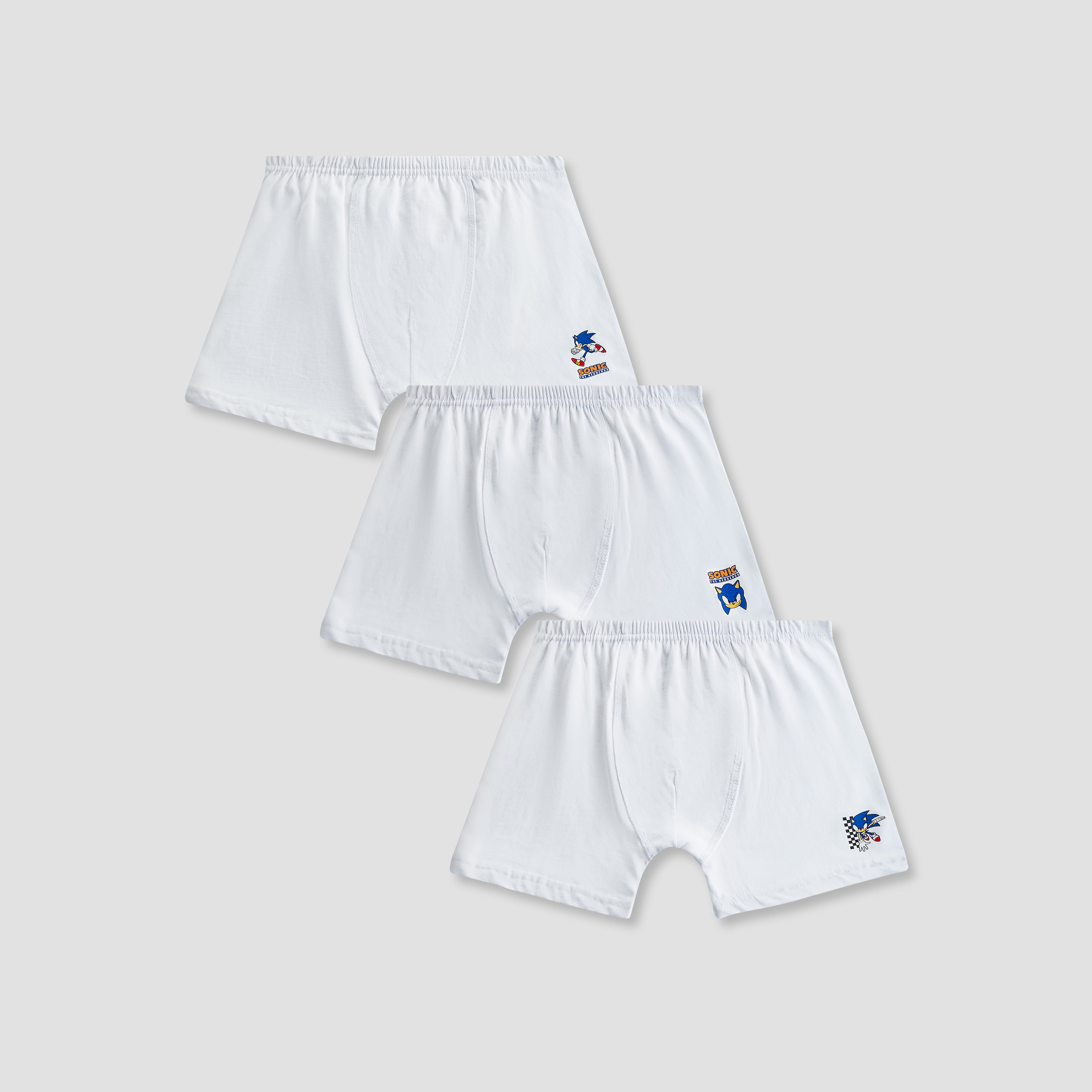 Pack of 3 Cotton Boxer Briefs with Sonic the Hedgehog Print-boys-clothing-innerwear-boxersandbriefs-image-1