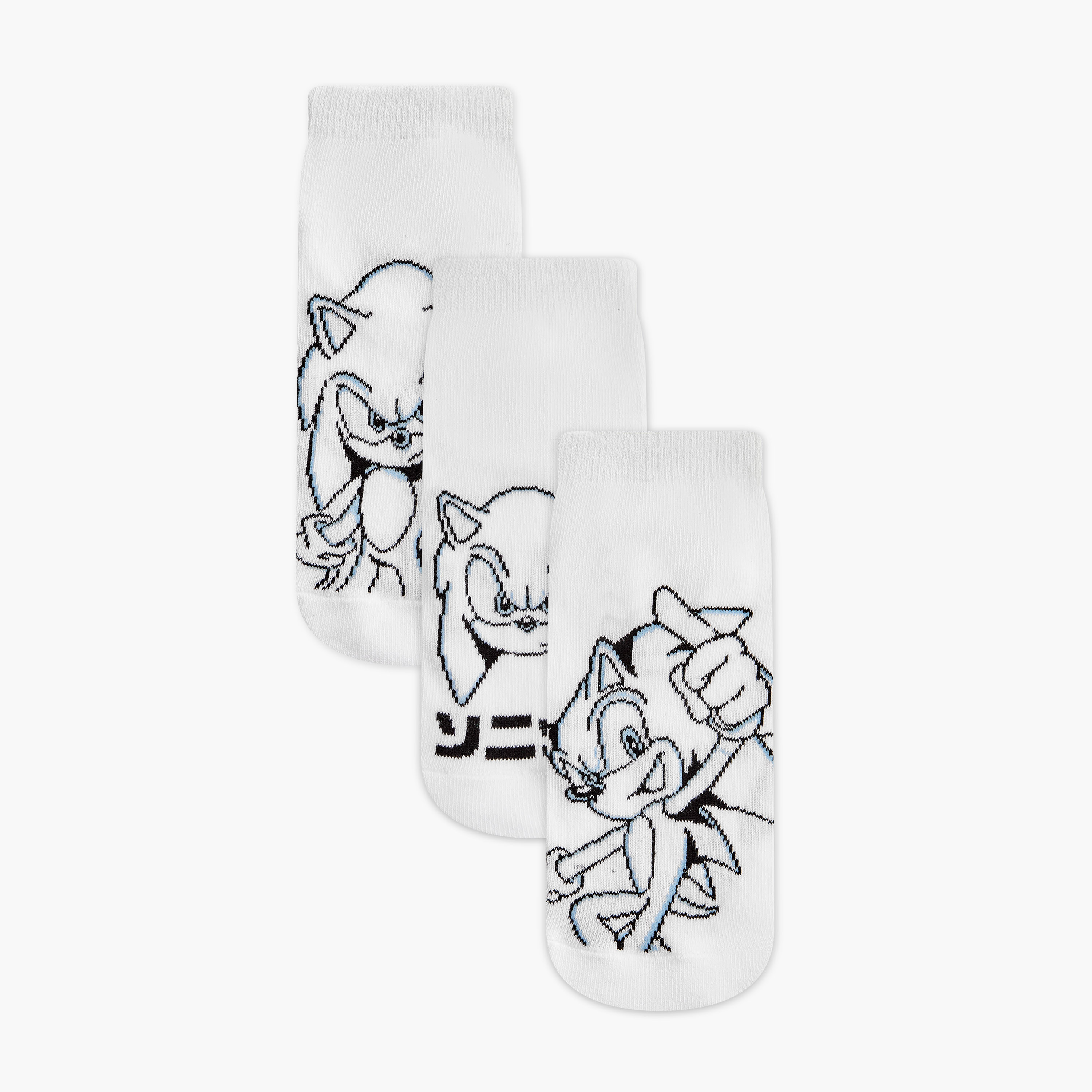 Sonic The Hedgehog Print Ankle Length Socks-boys-accessories-socks-image-1
