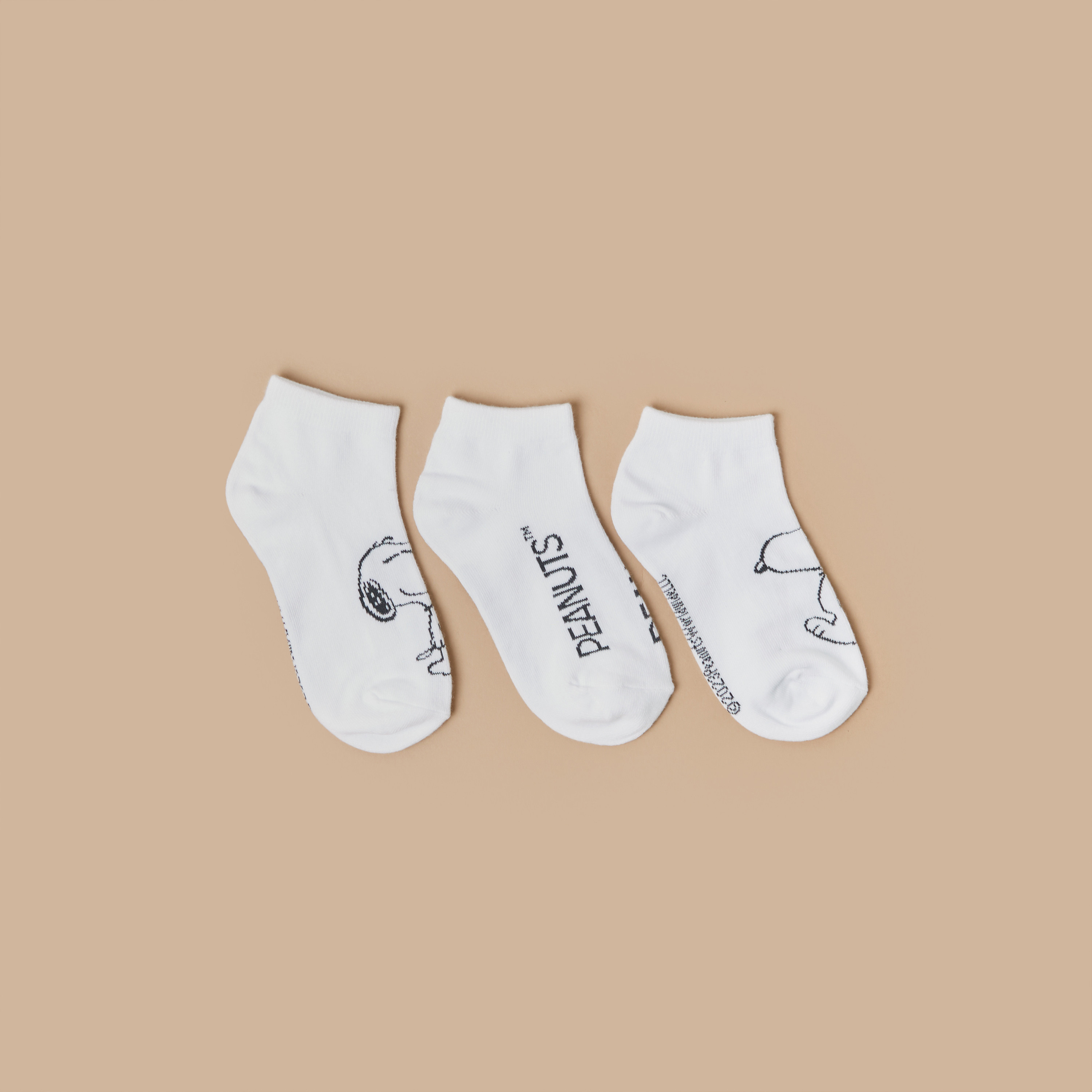 Peanuts Print Ankle Length Socks - Set of 3-boys-accessories-socks-image-1