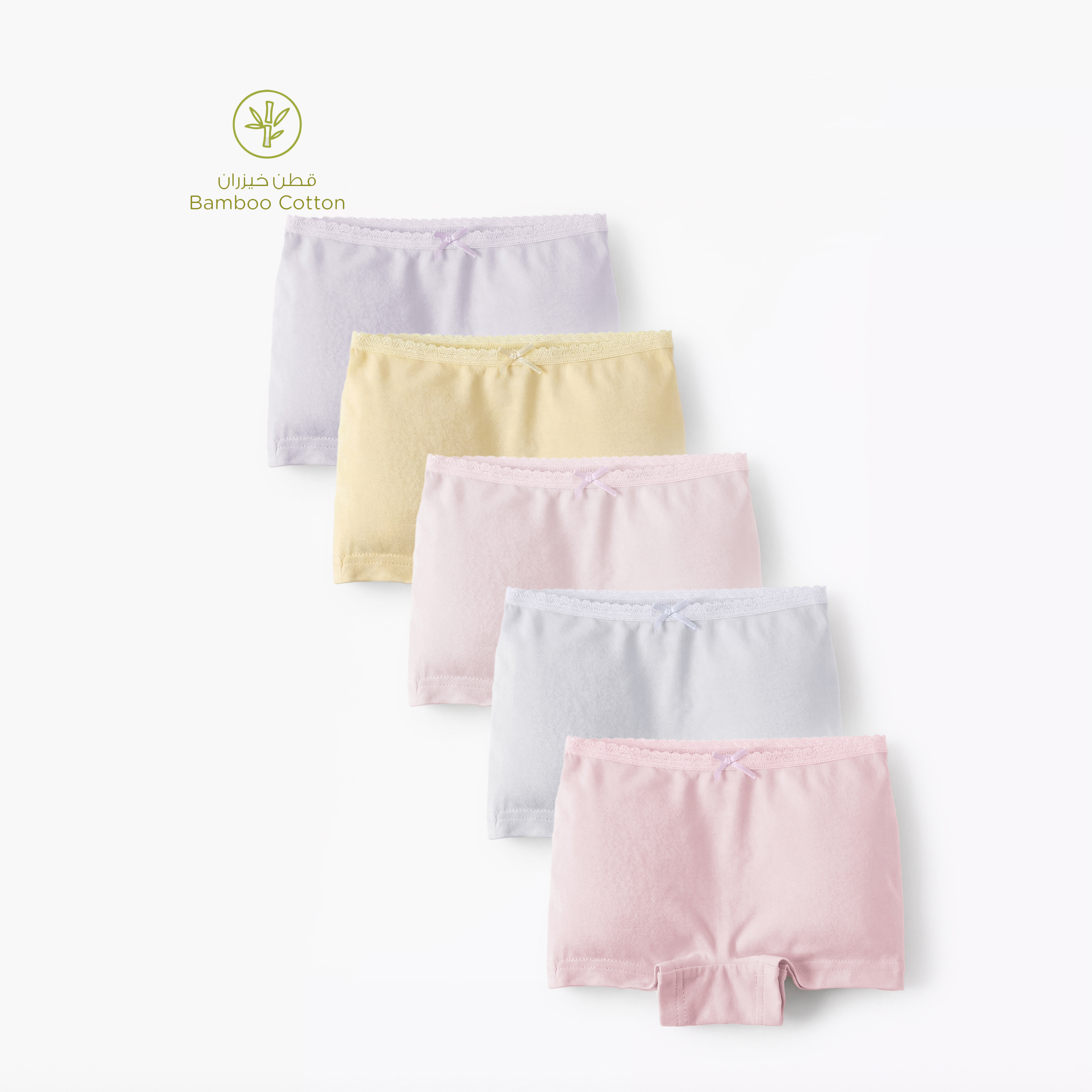 طقم سراويل داخلية سادة 5 قطع بخصر مطّاطي من جونيورز-girls-clothing-multipacks-image-1
