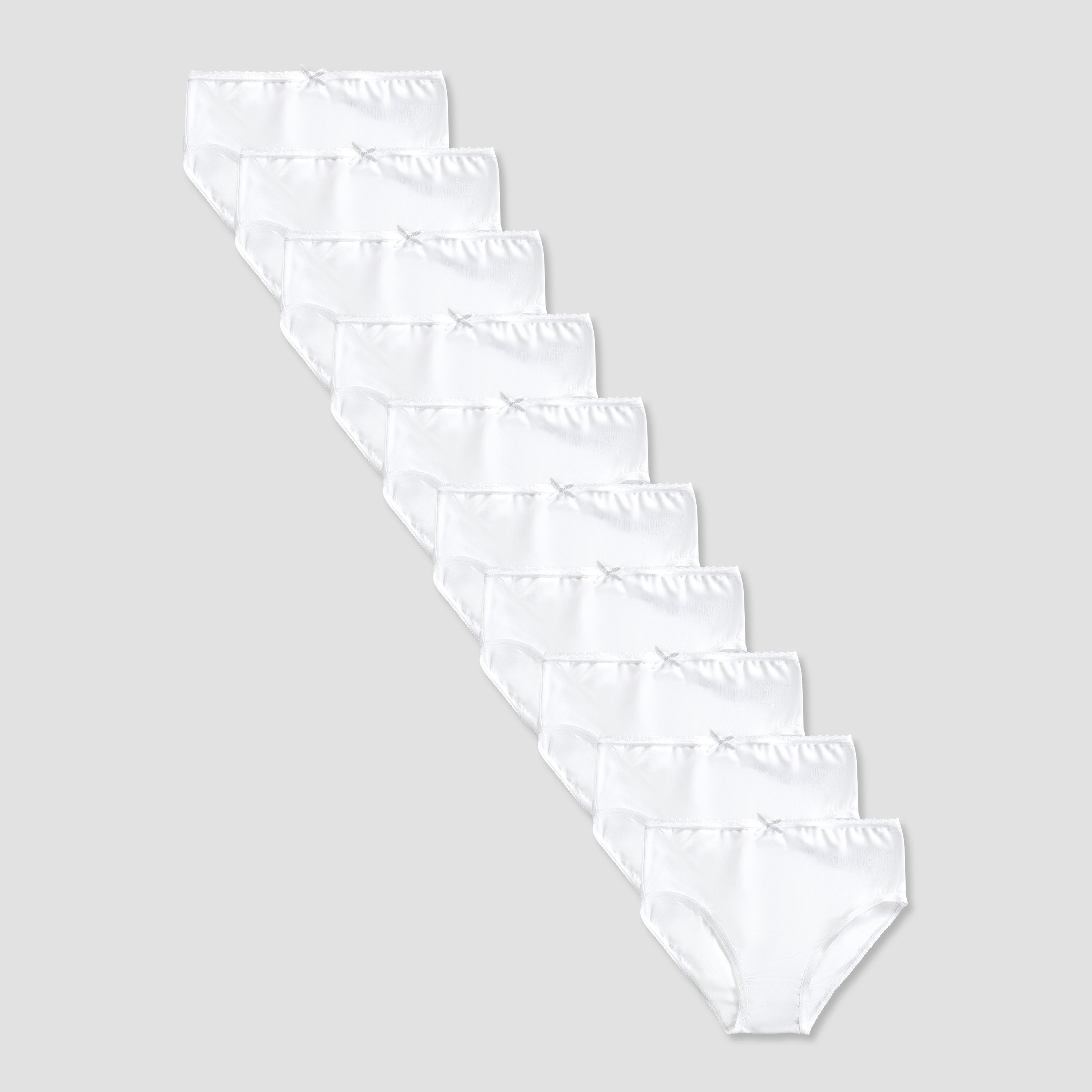 Pack of 10 Juniors Cotton Briefs with Lace Trim-baby-girls-clothing-innerwear-image-1