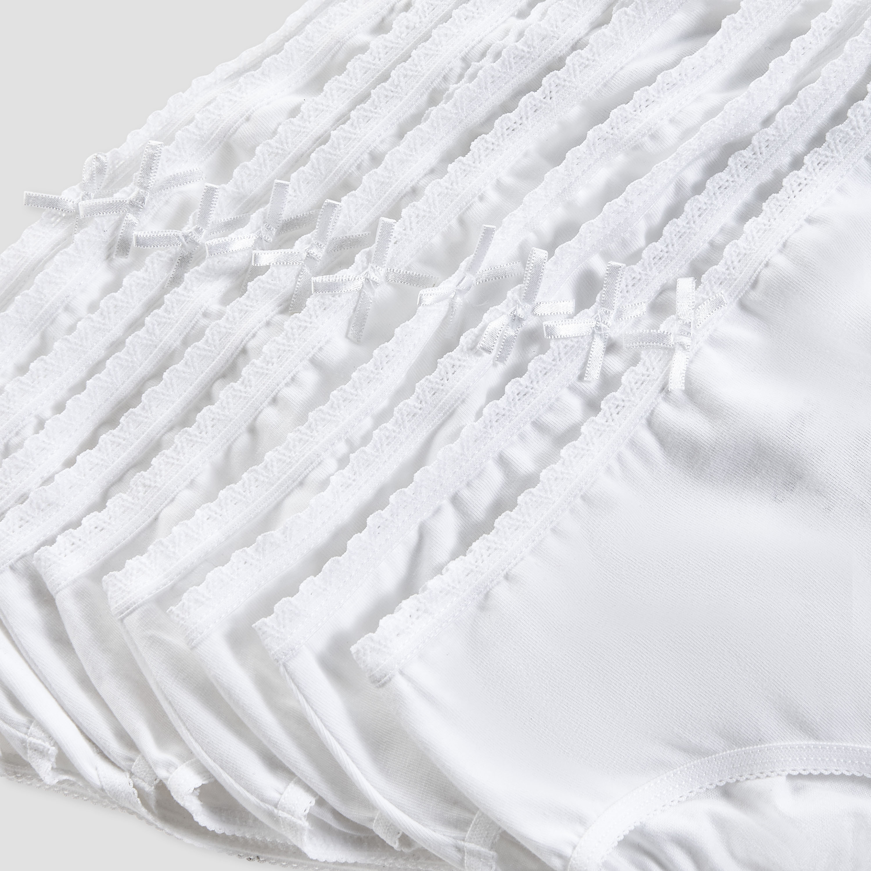 Pack of 10 Juniors Cotton Briefs with Lace Trim-baby-girls-clothing-innerwear-image-3