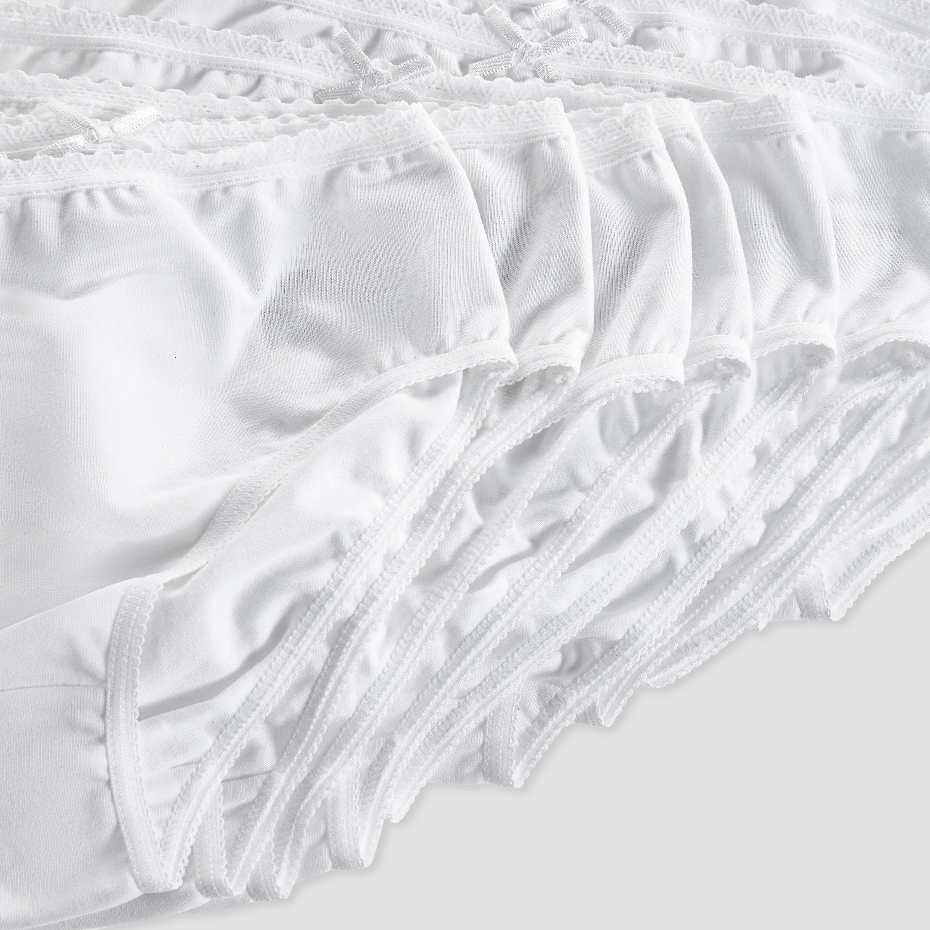 Pack of 10 Juniors Cotton Briefs with Lace Trim-baby-girls-clothing-innerwear-image-4