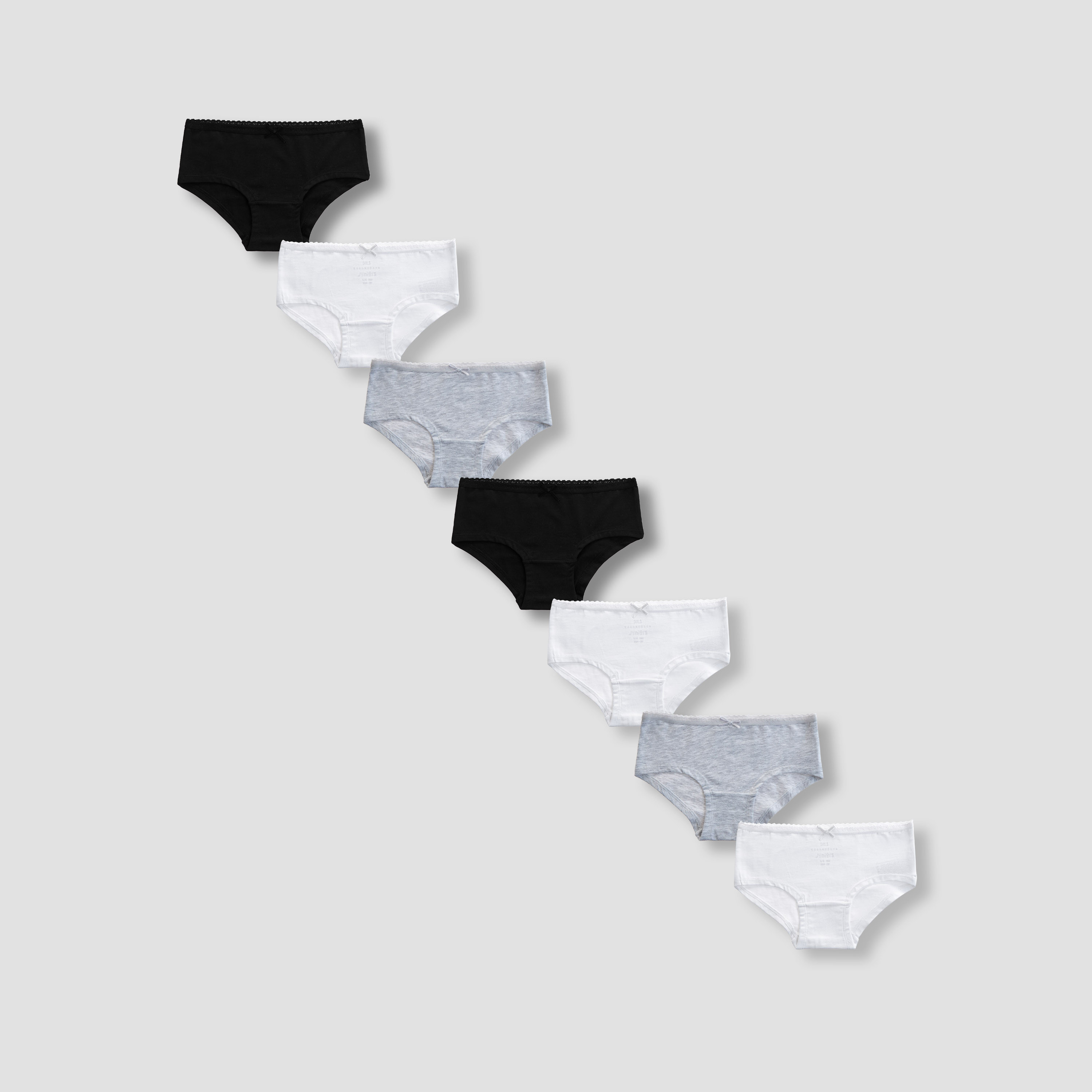 Juniors Girls Briefs with Lace Detail - Cotton - 2-8 Years -7-Piece Set-girls-clothing-innerwear-panties-image-1