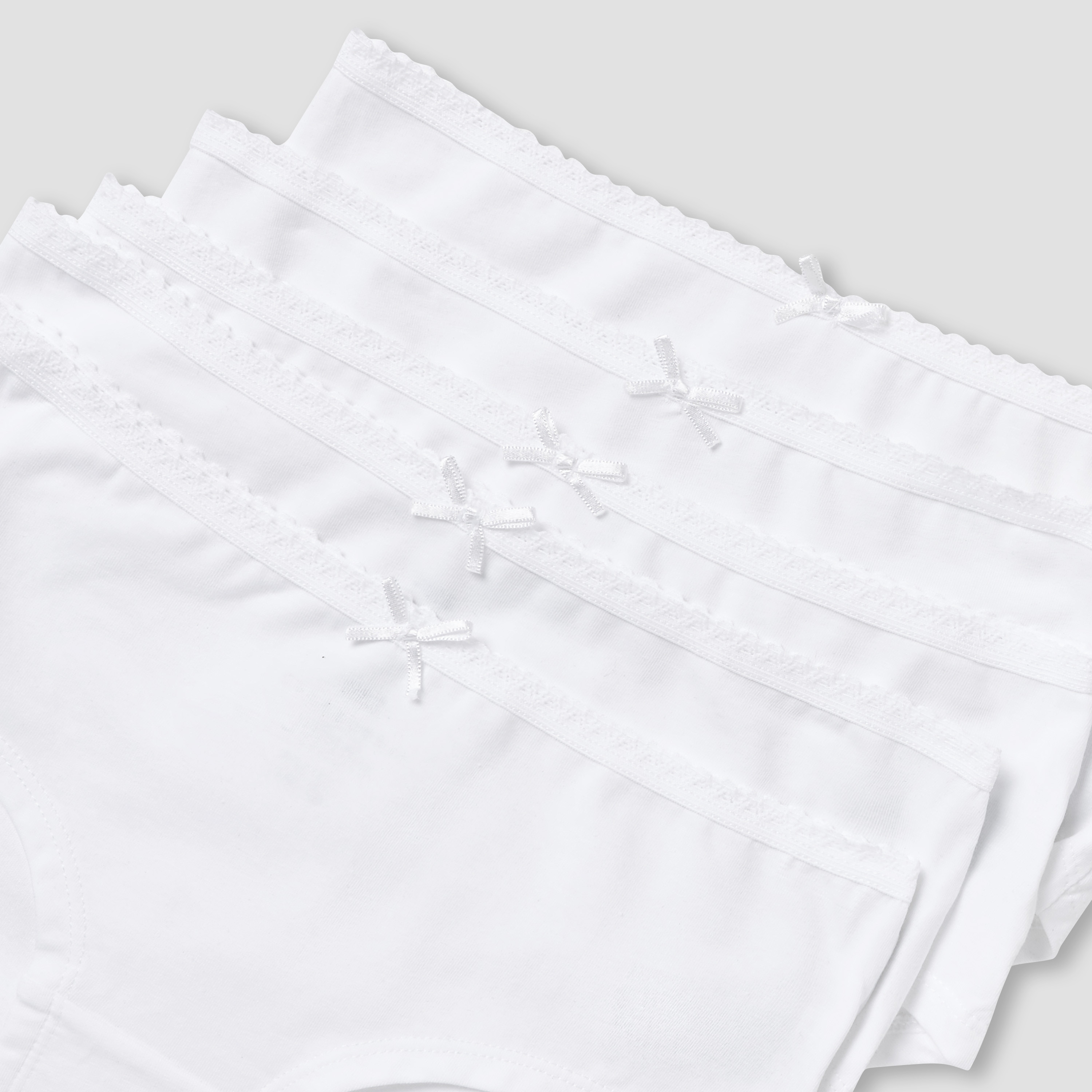 Pack of 5 Juniors Cotton Briefs with Bow-baby-girls-clothing-innerwear-image-3