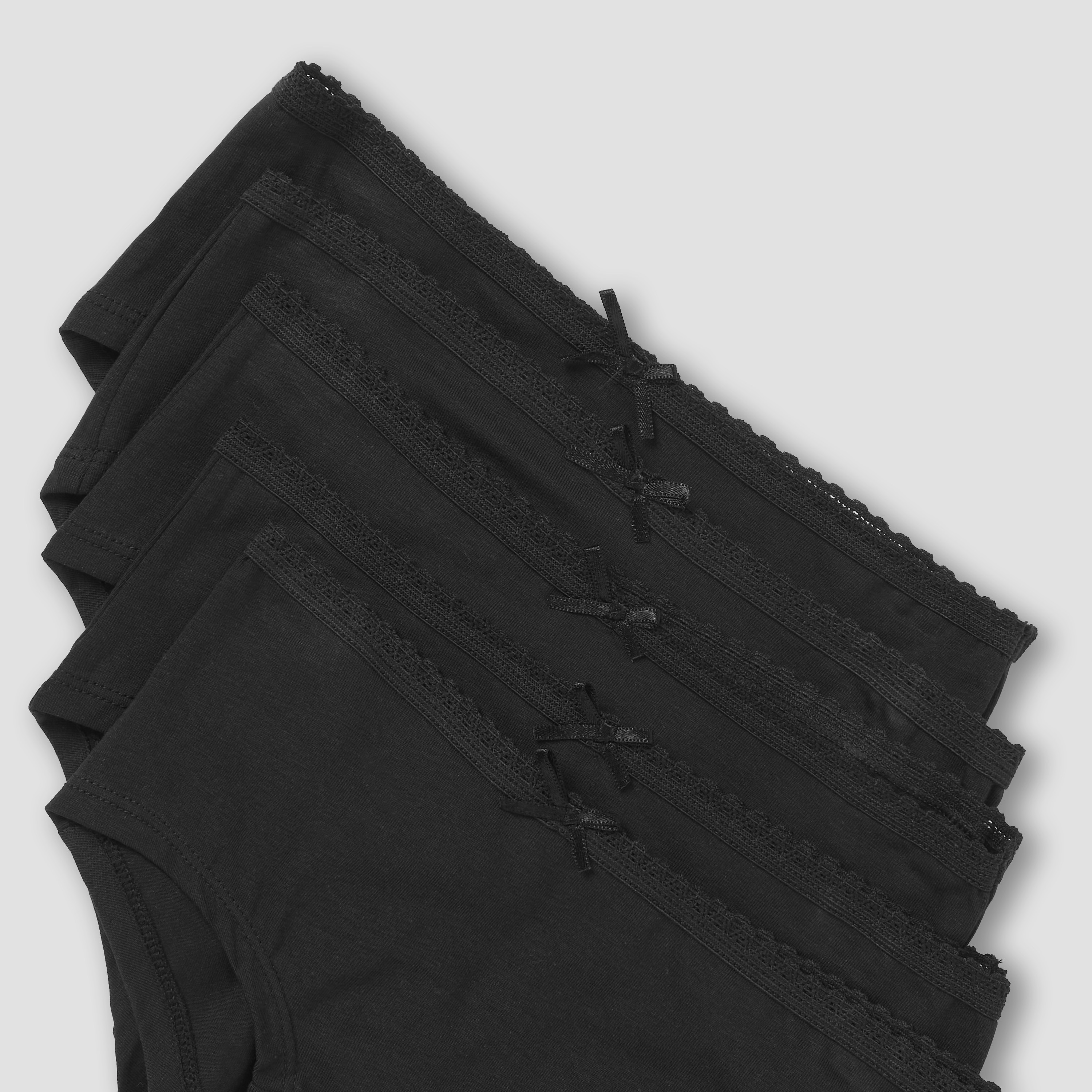 Pack of 5 Juniors Cotton Briefs with Bow-baby-girls-clothing-innerwear-image-3