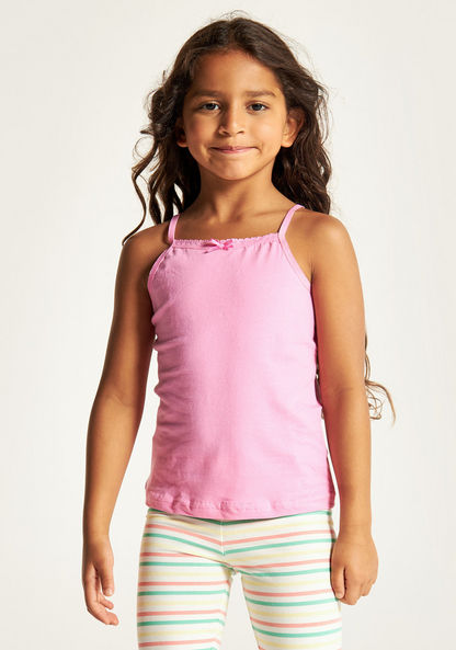 Juniors Solid Vest with Bow Detail - Set of 5