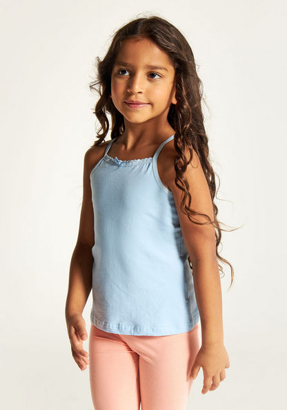 Juniors Solid Vest with Bow Detail - Set of 5