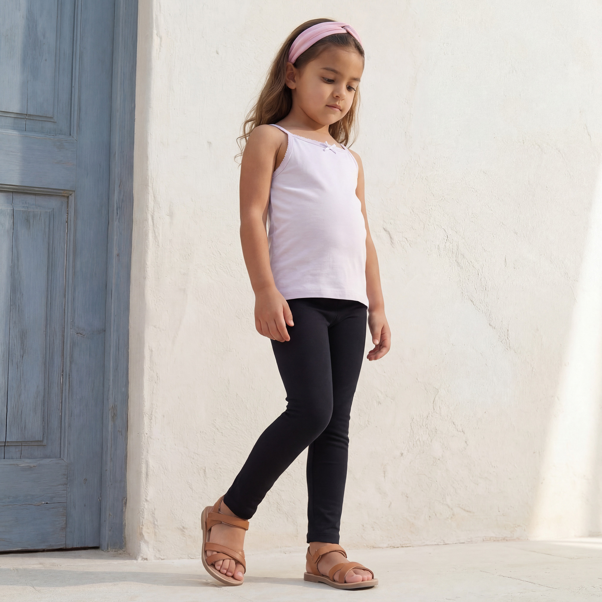 Juniors Solid Camisole with Scallop Trim and Bow Detail - Set of 5-girls-clothing-innerwear-vests-image-7