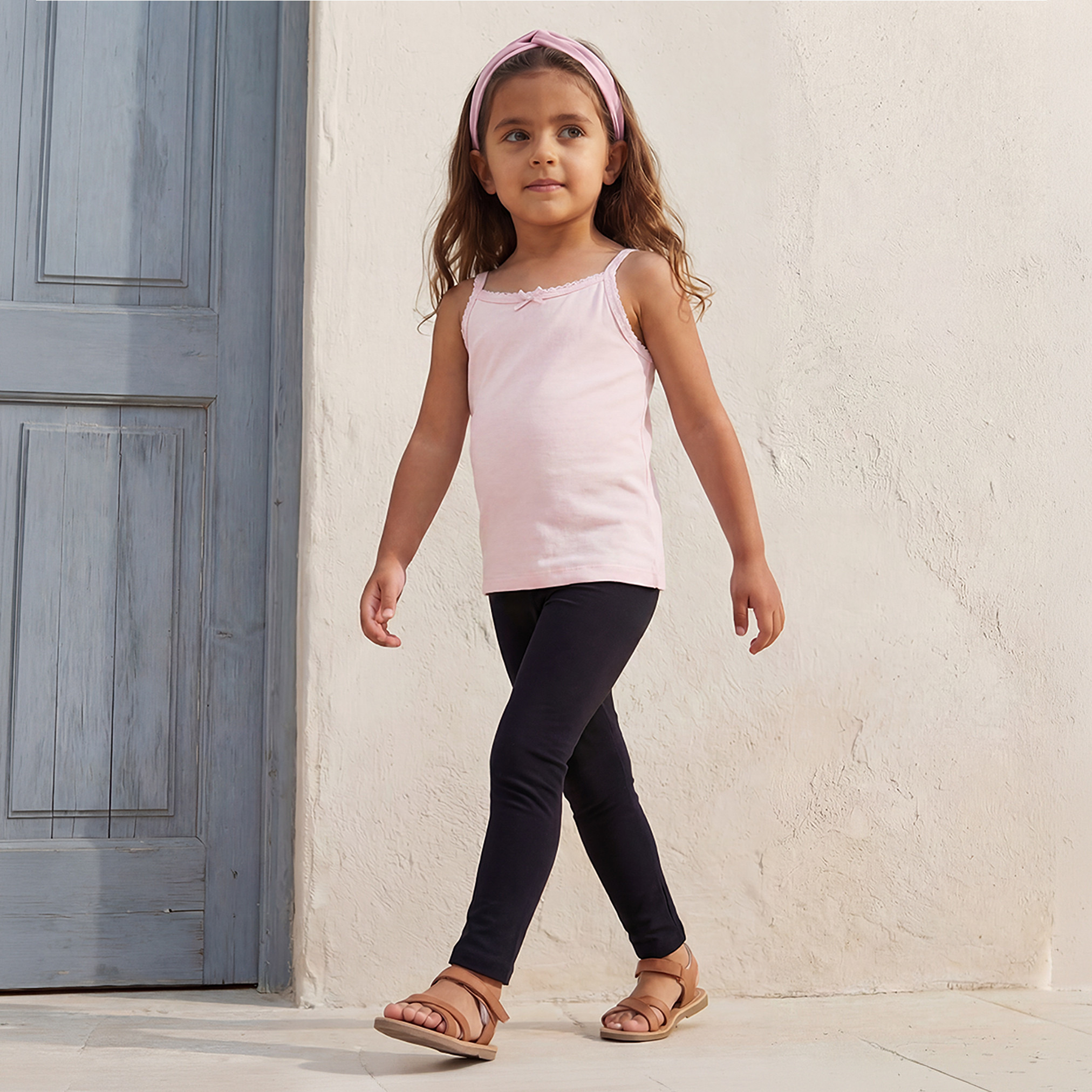 Juniors Solid Camisole with Scallop Trim and Bow Detail - Set of 5-girls-clothing-innerwear-vests-image-8