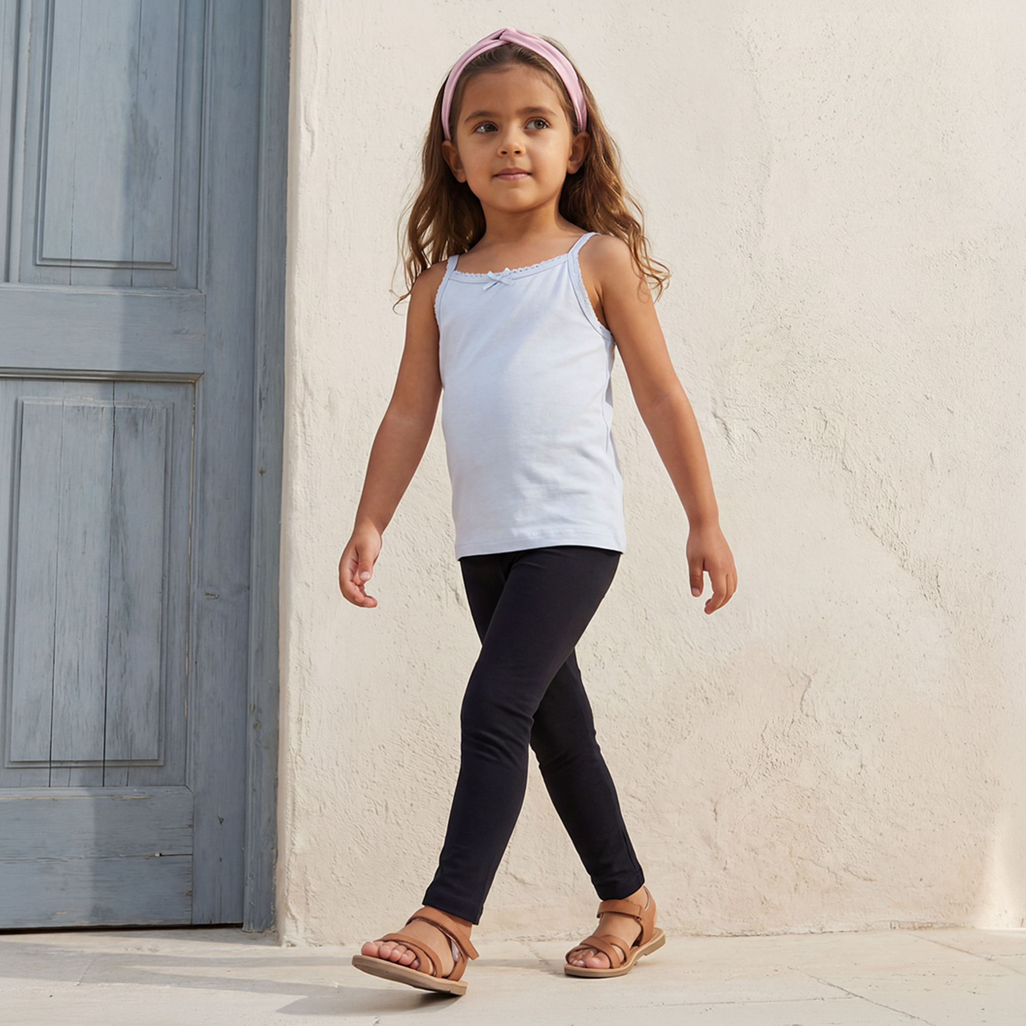 Juniors Solid Camisole with Scallop Trim and Bow Detail - Set of 5-girls-clothing-innerwear-vests-image-9