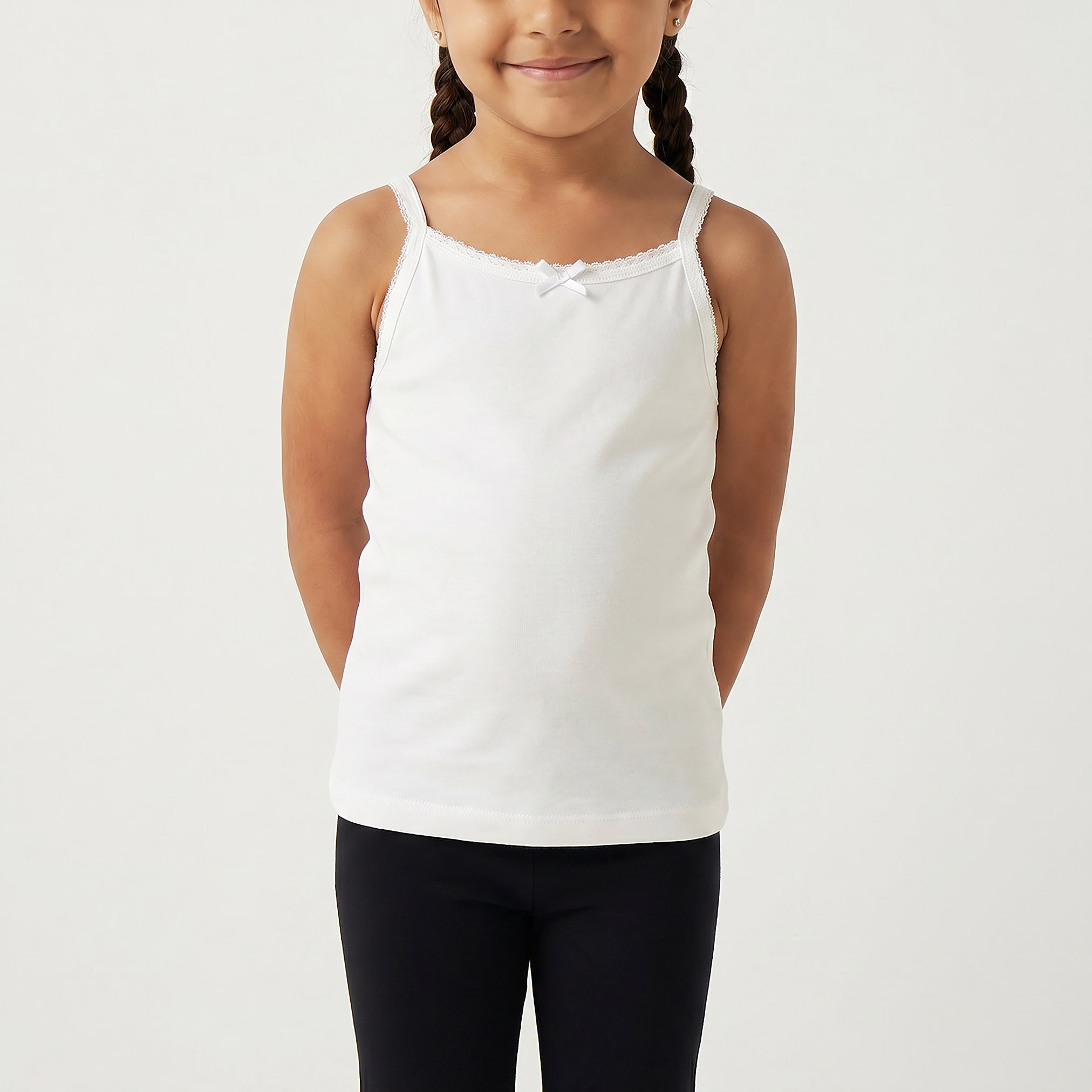 طقم فيست سادة 5 قطع من جونيورز-girls-clothing-innerwear-vests-image-1