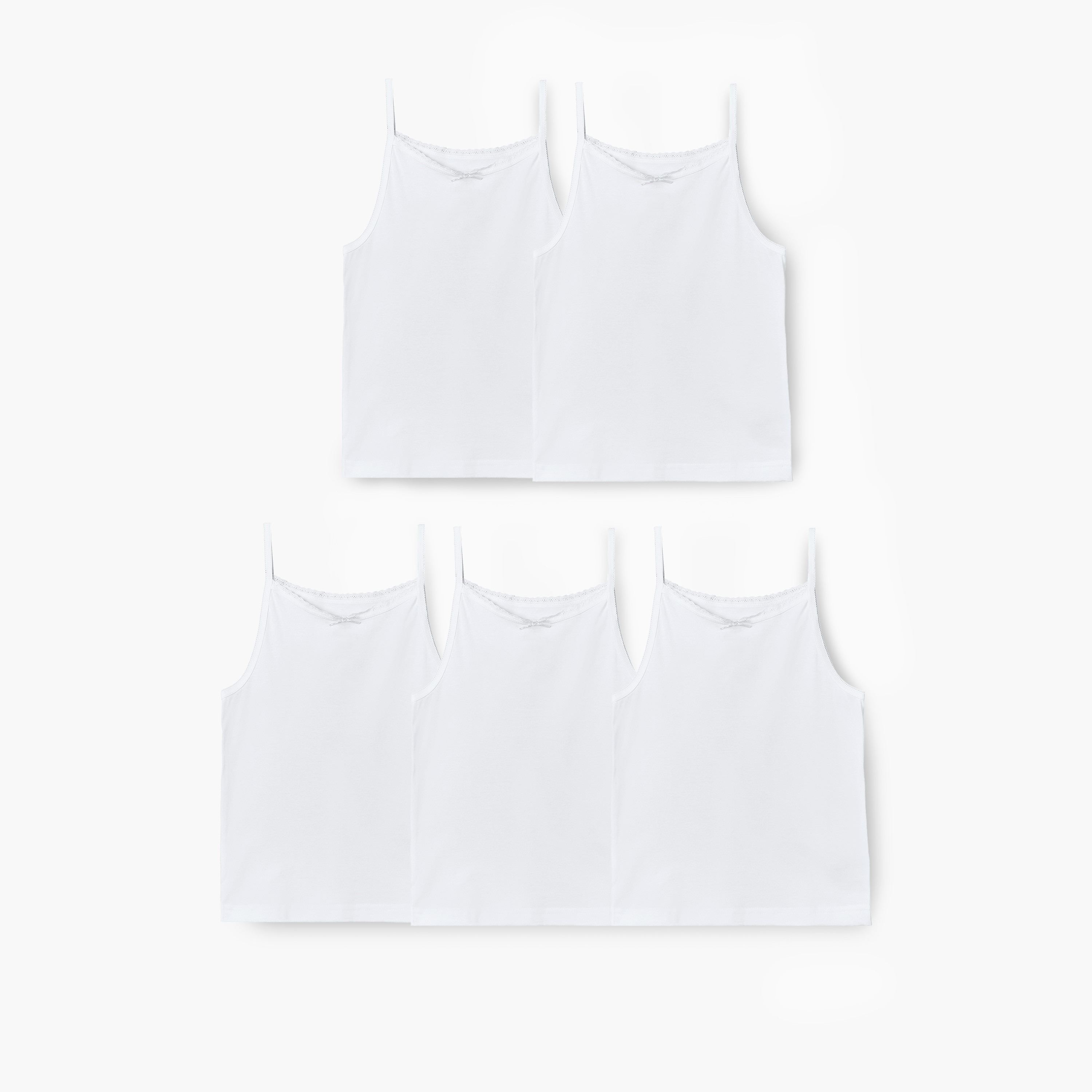 طقم فيستات بياقة مربعة 5 قطع من جونيورز-girls-clothing-innerwear-vests-image-1