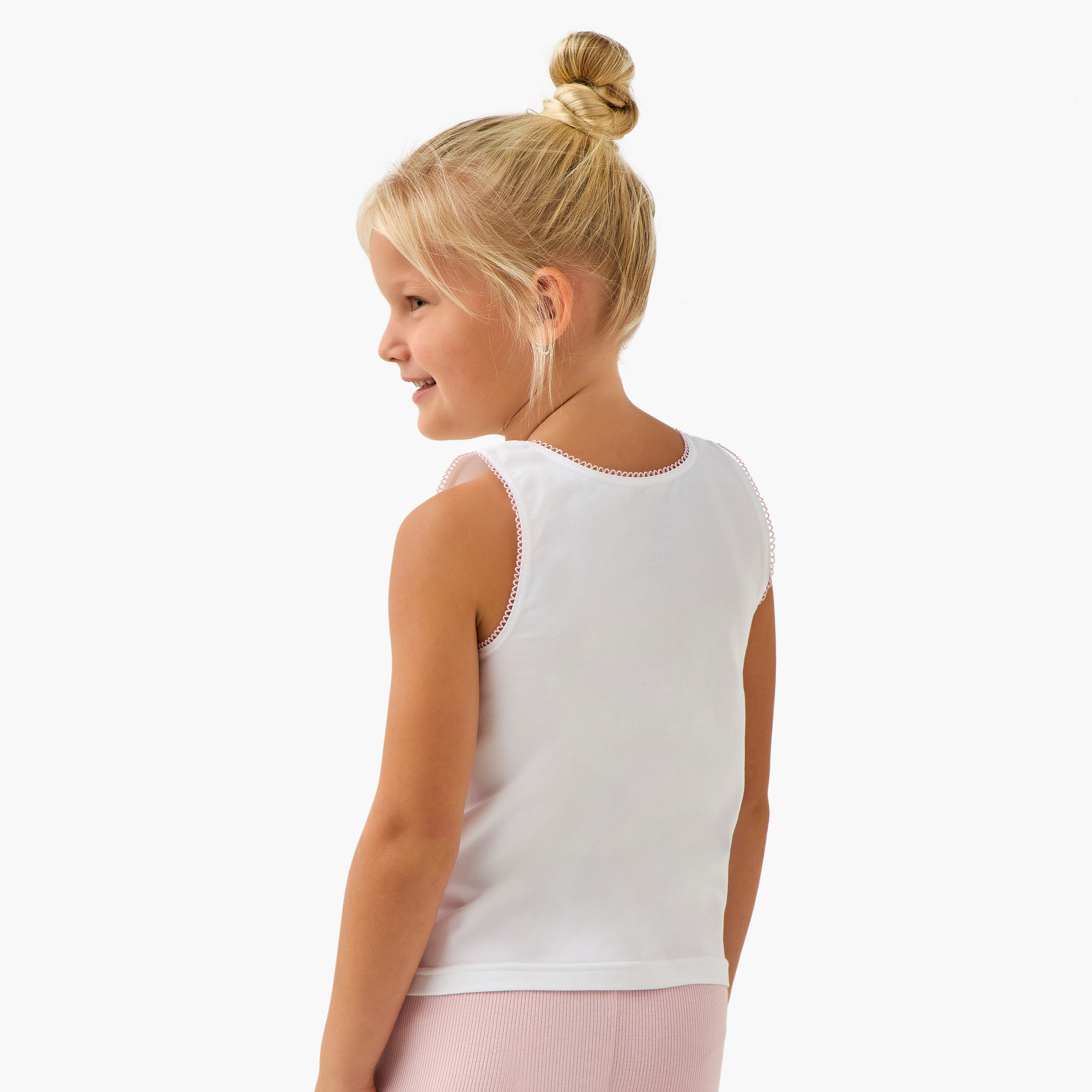 Pack of 5 Juniors Cotton Vest with Lace Detail-girls-clothing-innerwear-vests-image-3