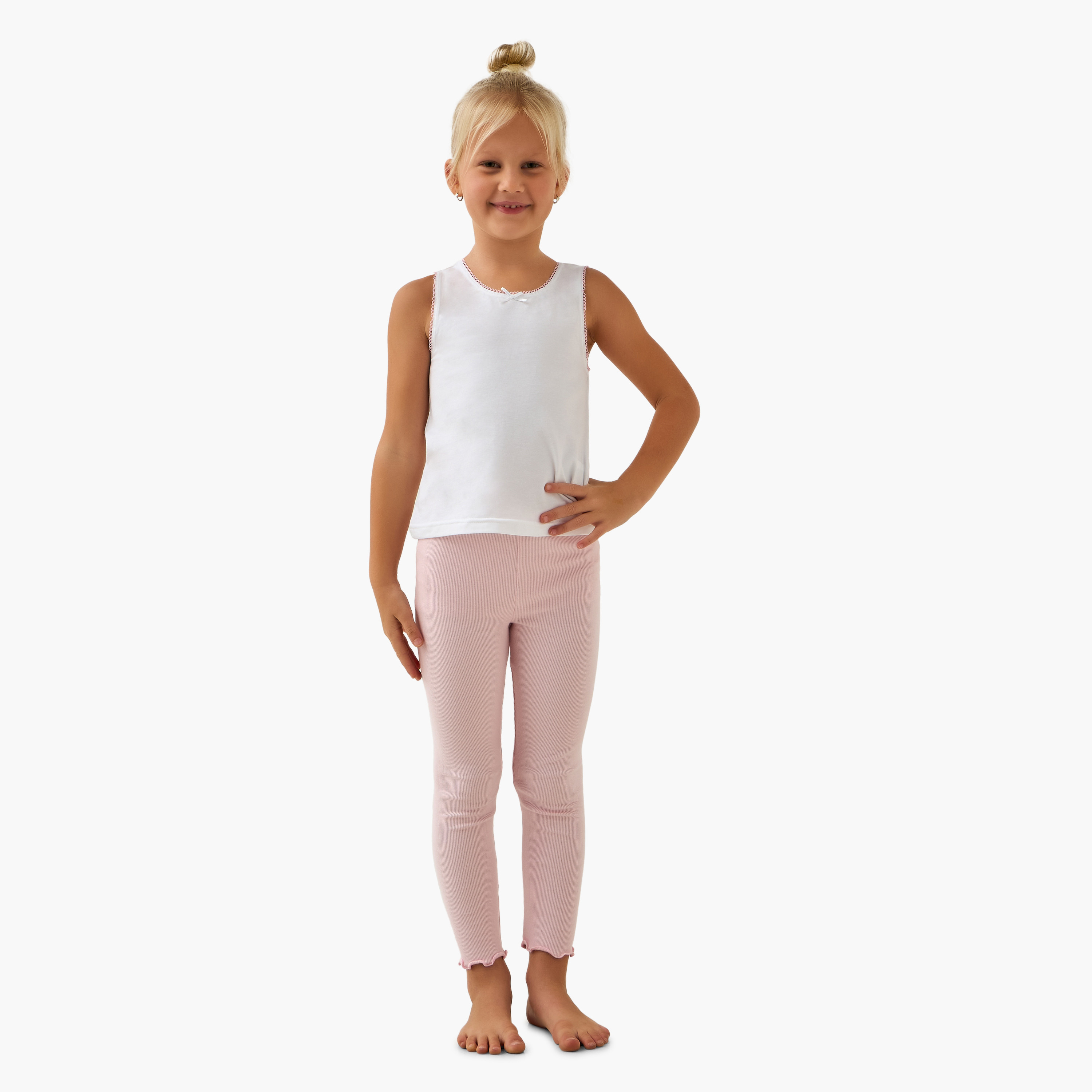 Pack of 5 Juniors Cotton Vest with Lace Detail-girls-clothing-innerwear-vests-image-5