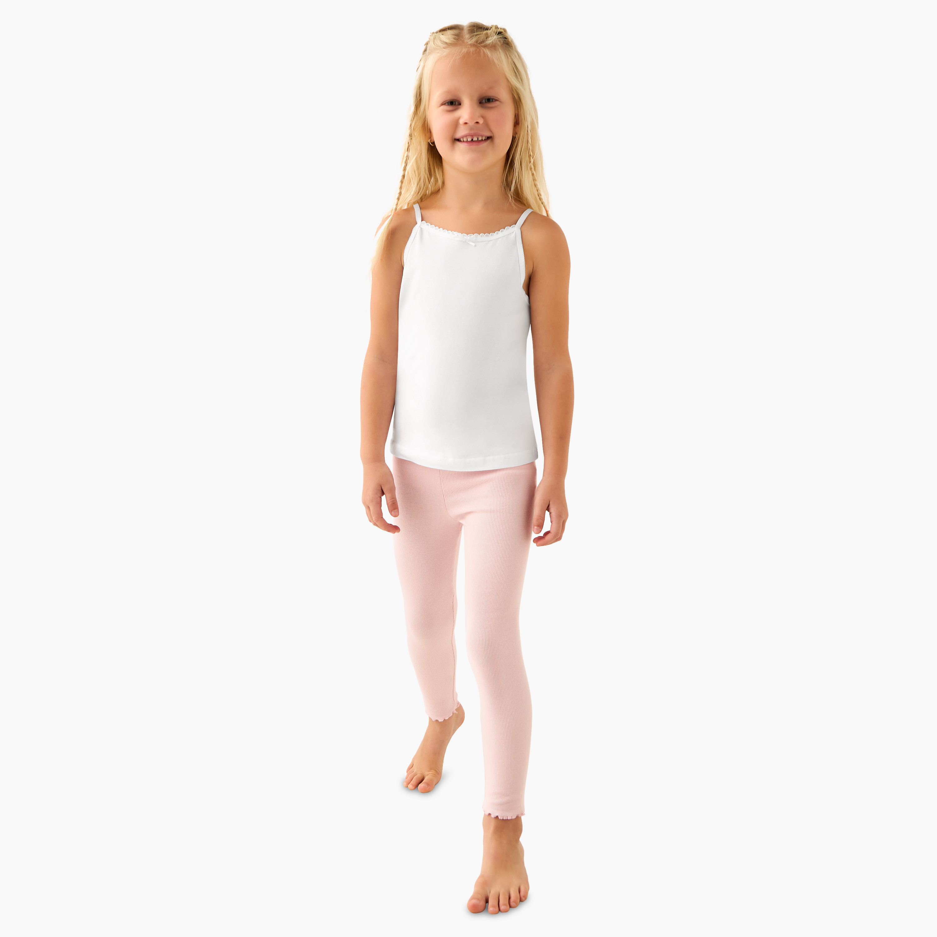 Pack of 5 Juniors Cotton Round Neck Vest with Lace and Bow Detail-girls-clothing-innerwear-vests-image-6