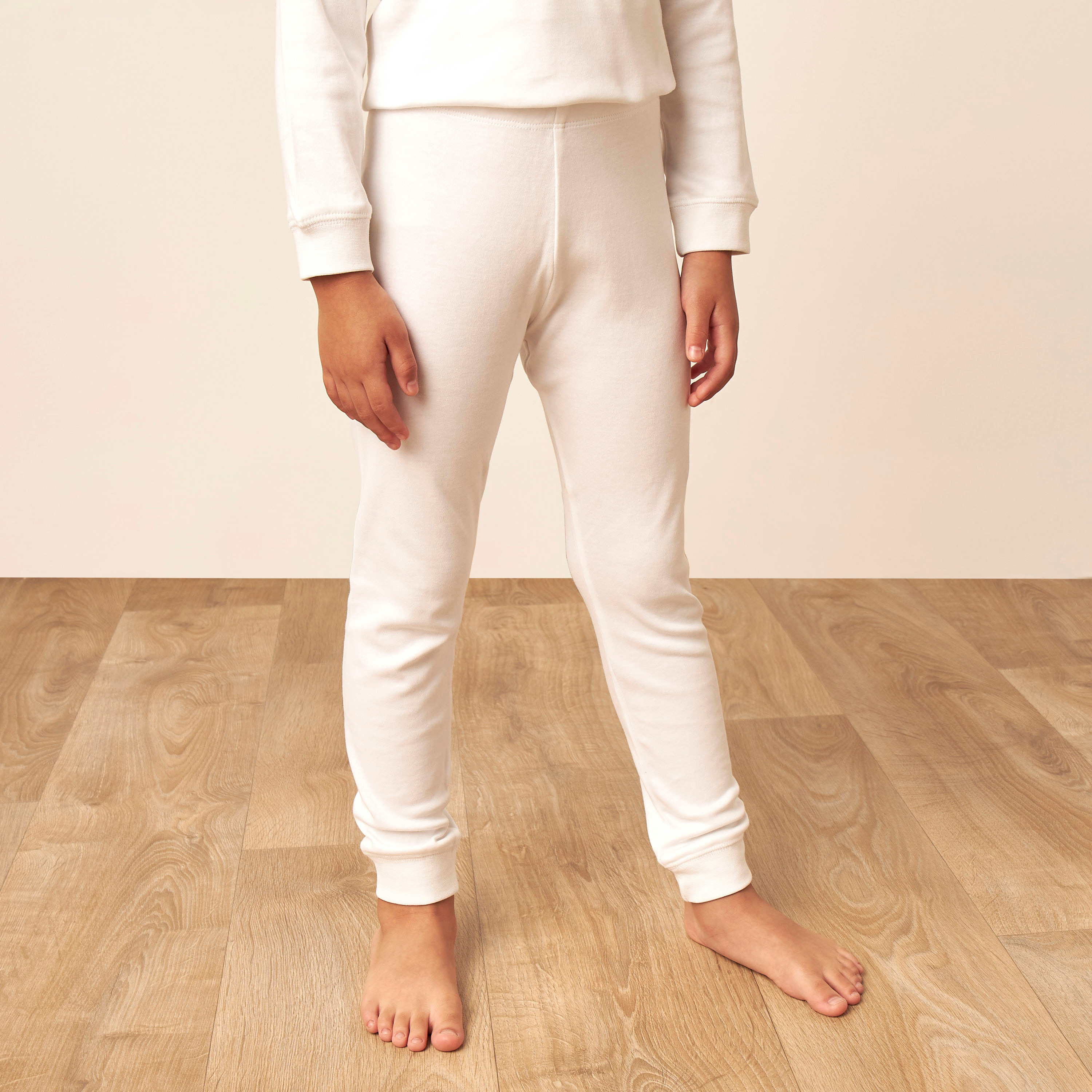 Juniors Solid Thermal T-shirt and Pyjama Set-baby-girls-clothing-winterwear-thermalsets-image-3