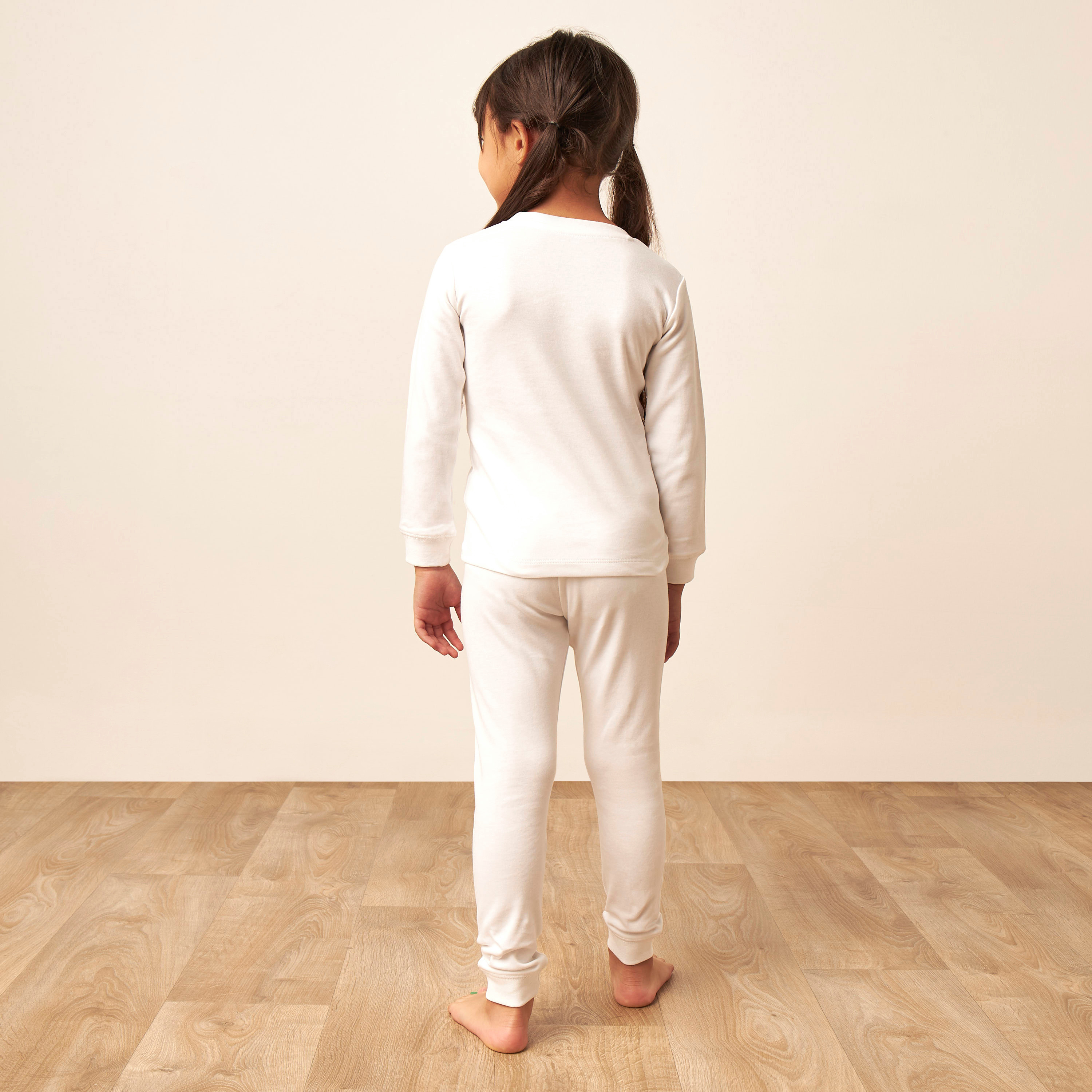 Juniors Solid Thermal T-shirt and Pyjama Set-baby-girls-clothing-winterwear-thermalsets-image-5