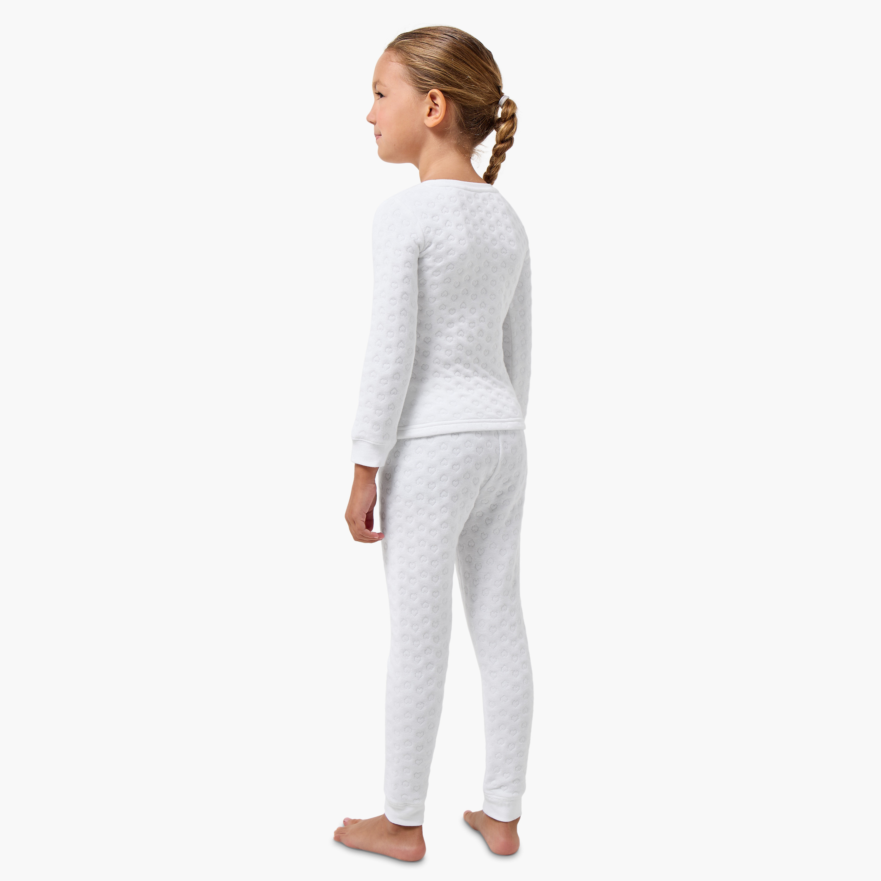 طقم بنطلون بيجاما وتيشيرت حراري بارز الملمس من جونيورز-baby-girls-clothing-winterwear-thermalsets-image-4