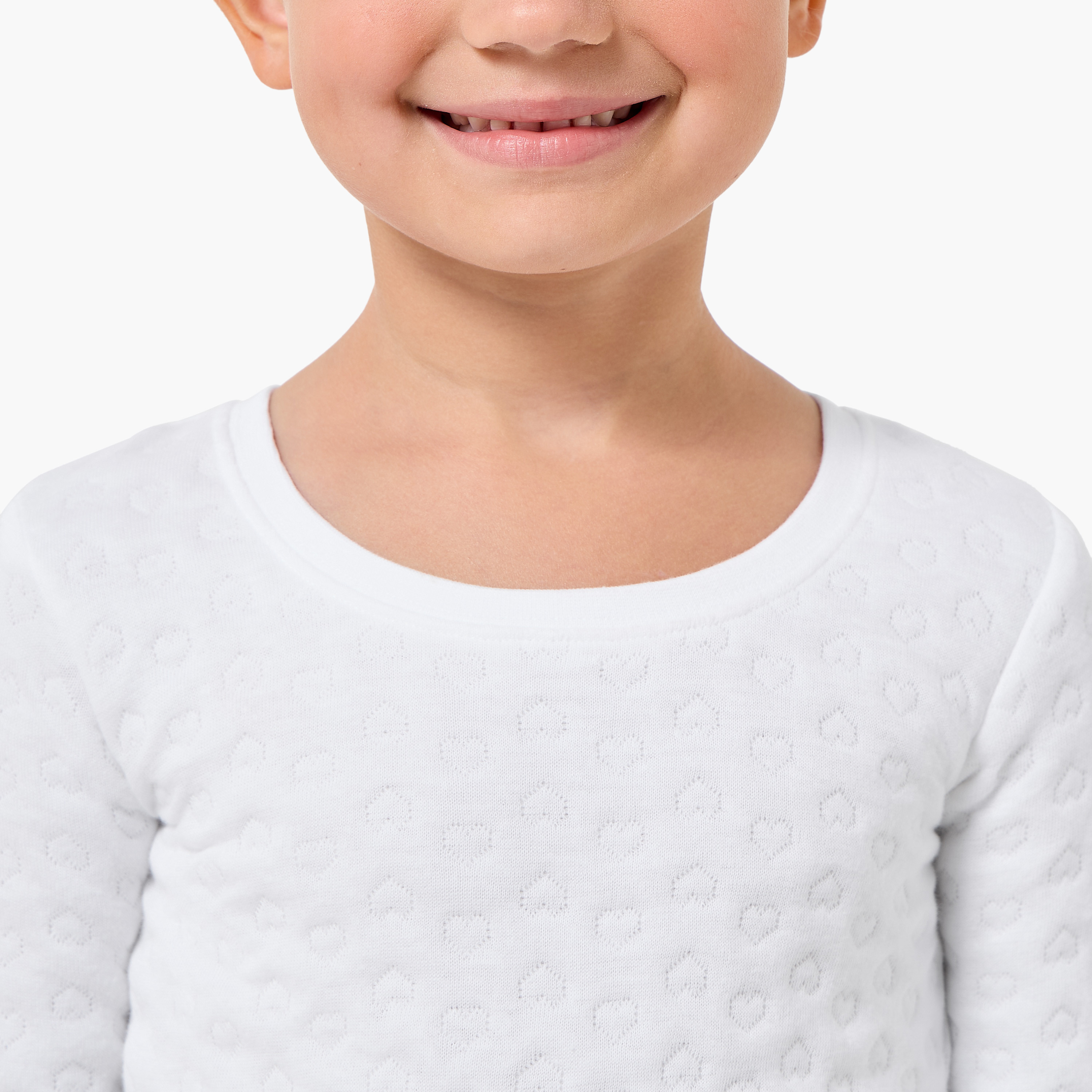 طقم بنطلون بيجاما وتيشيرت حراري بارز الملمس من جونيورز-baby-girls-clothing-winterwear-thermalsets-image-5