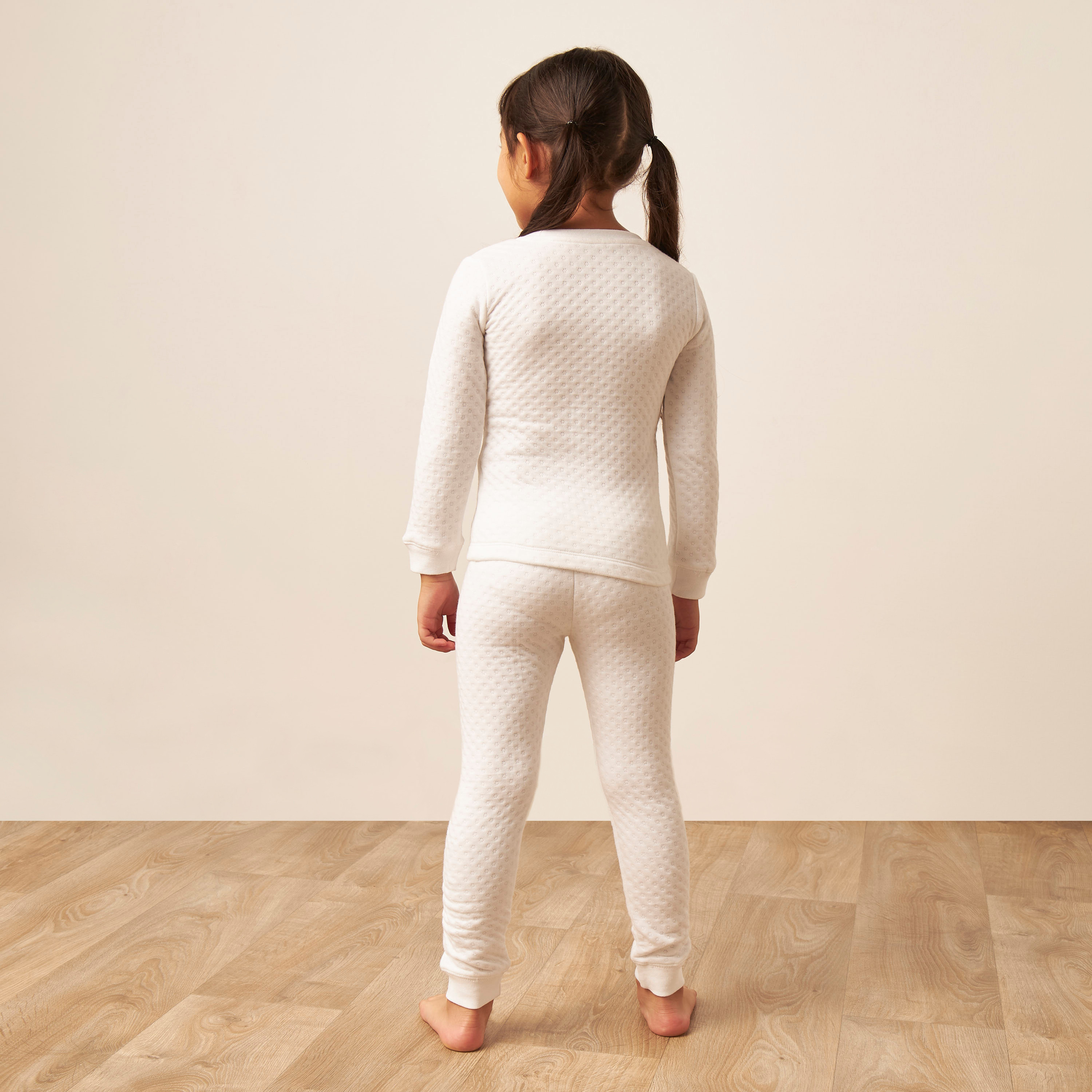 Juniors Textured Thermal T-shirt and Pyjama Set-baby-girls-clothing-winterwear-thermalsets-image-5