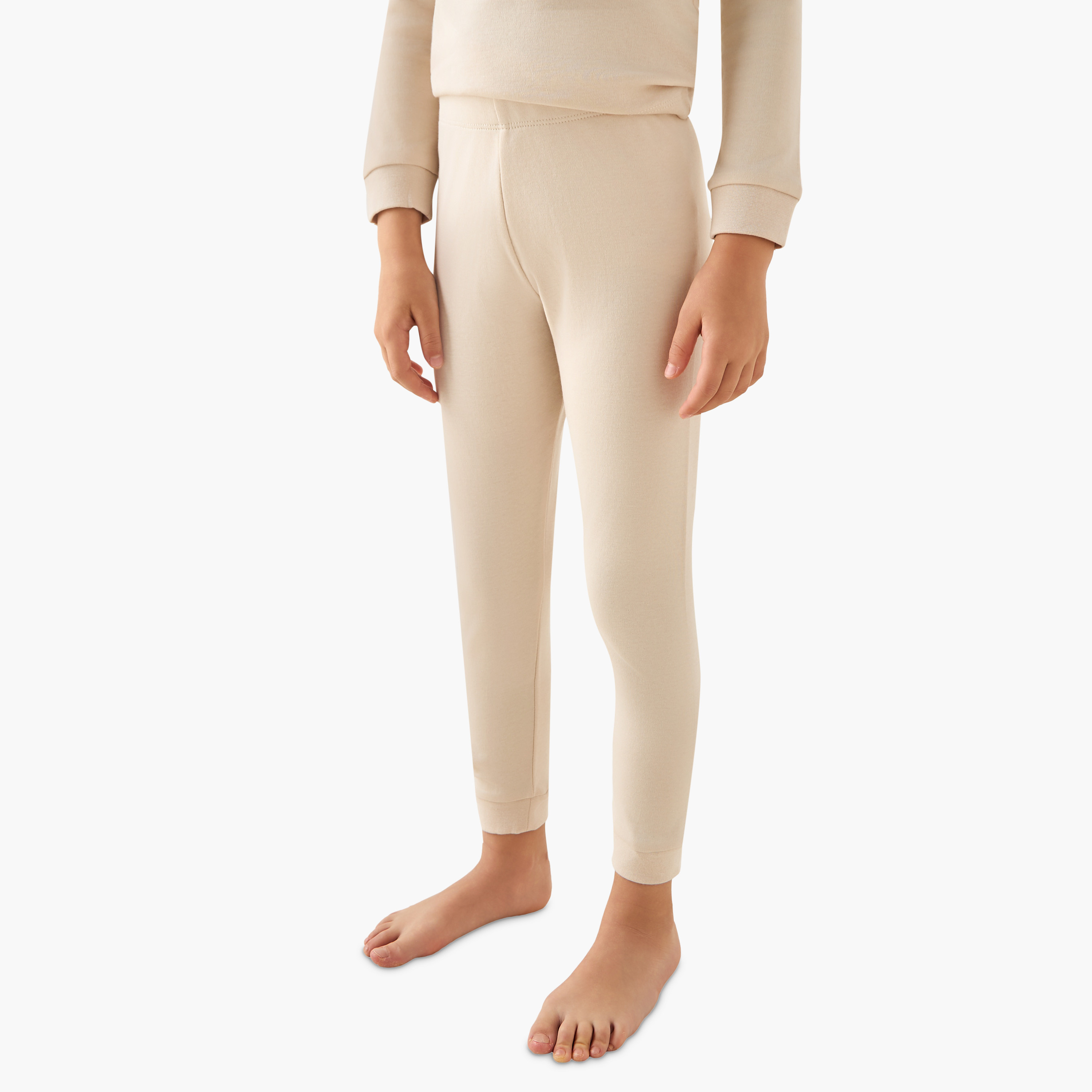 Juniors Solid Thermal T-shirt and Pyjama Set-girls-clothing-winterwear-thermalsets-image-3