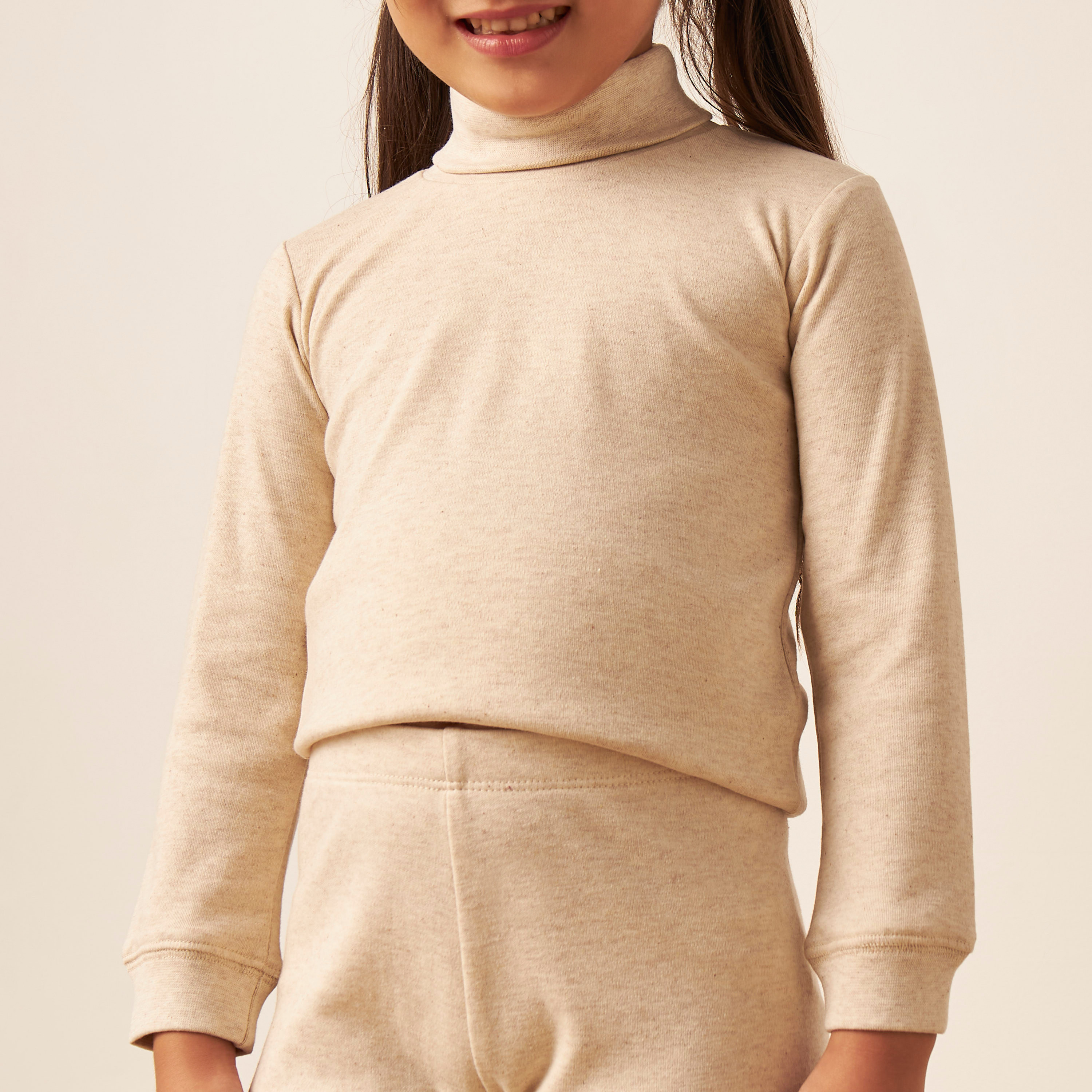 طقم بنطلون بيجاما وتيشيرت حراري سادة من جونيورز-girls-clothing-winterwear-thermalsets-image-4