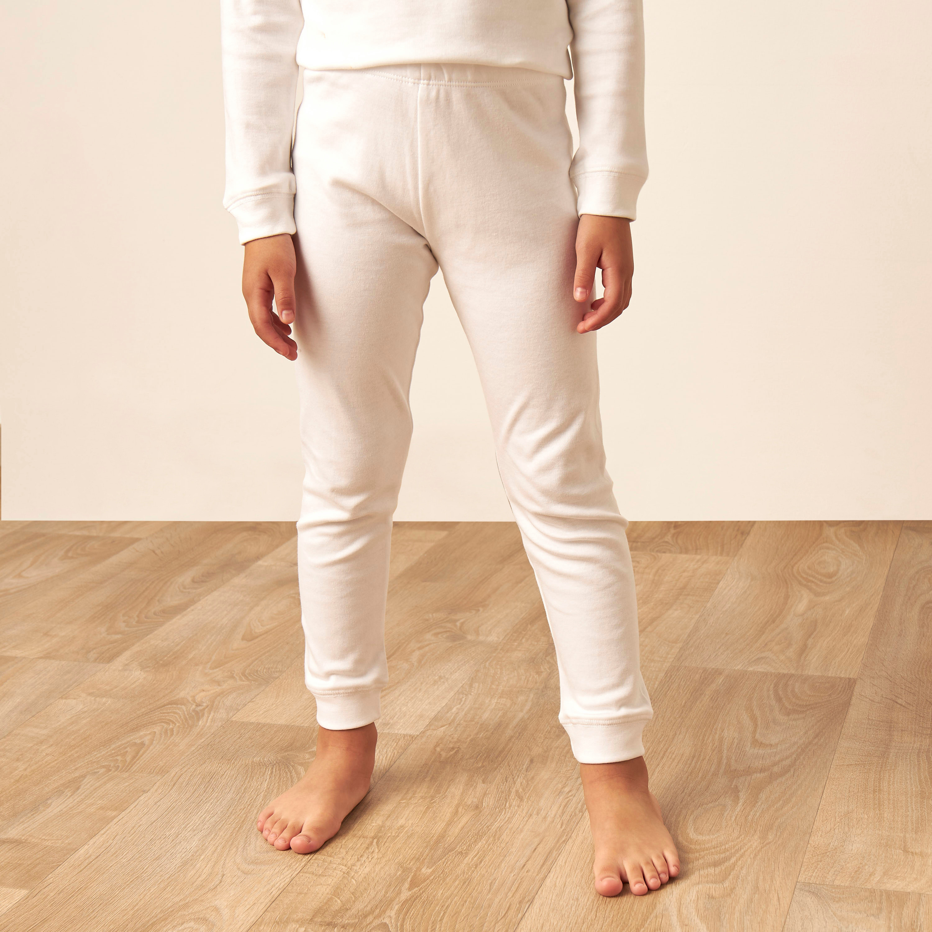 Juniors Solid Thermal T-shirt and Pyjama Set-baby-girls-clothing-winterwear-thermalsets-image-3