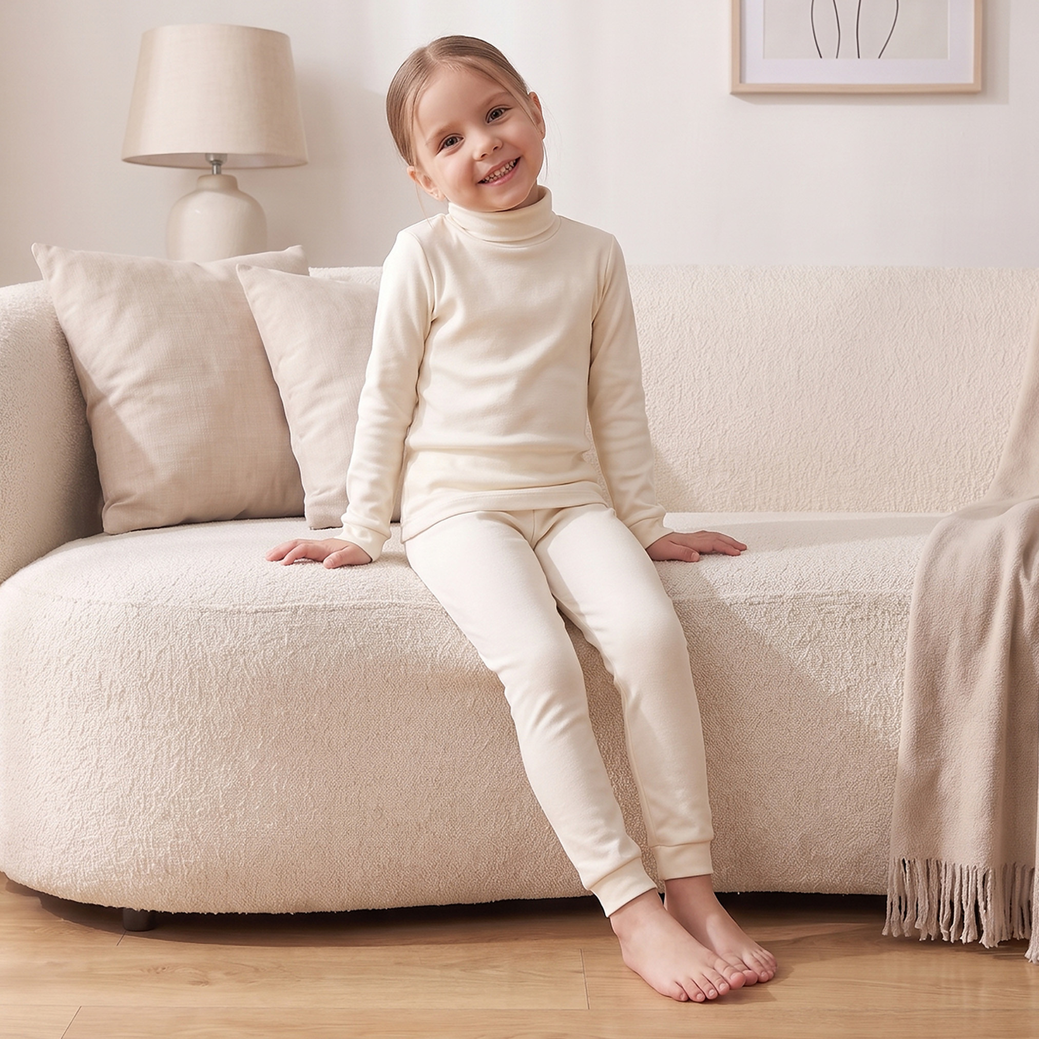 Juniors Solid Thermal T-shirt and Pyjama Set-girls-clothing-winterwear-thermalsets-image-8